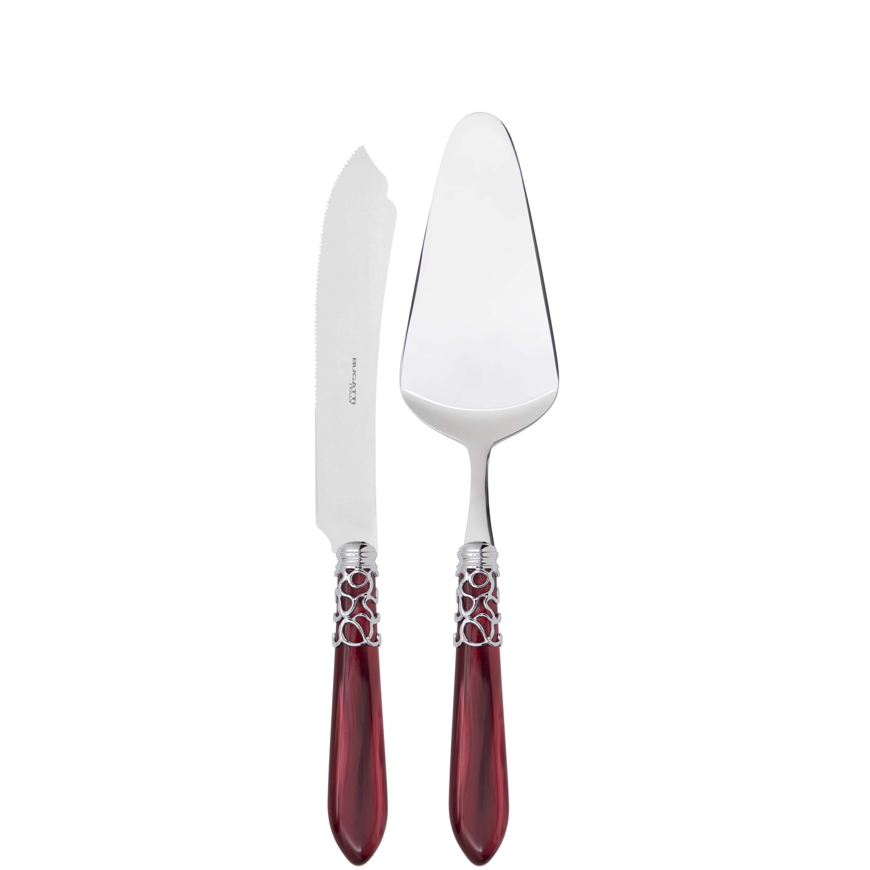 Melodia Brilliant 2 Piece Cake Serving set - Burgundy