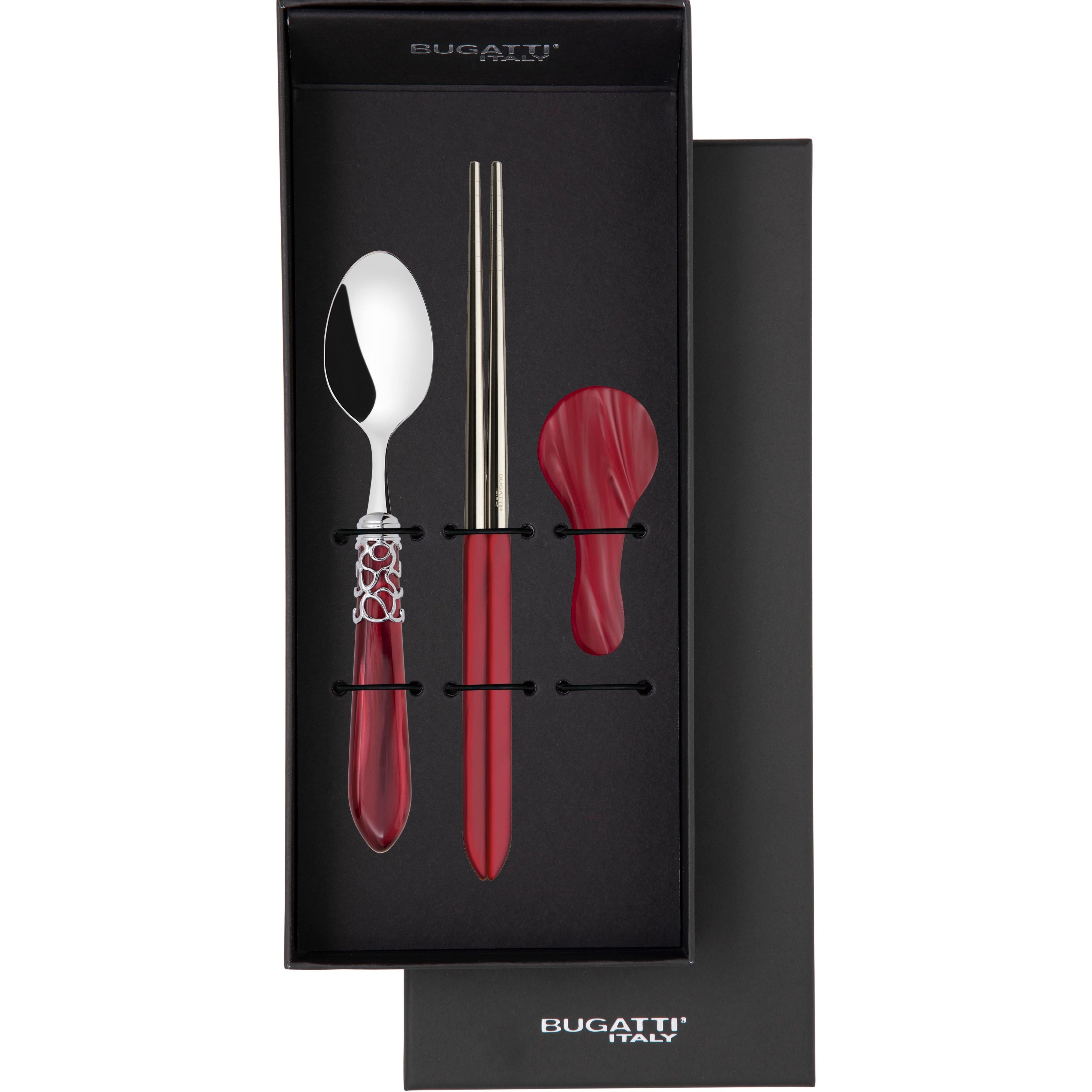 Melodia Brilliant Chopticks set for 1 in gift box - Burgundy