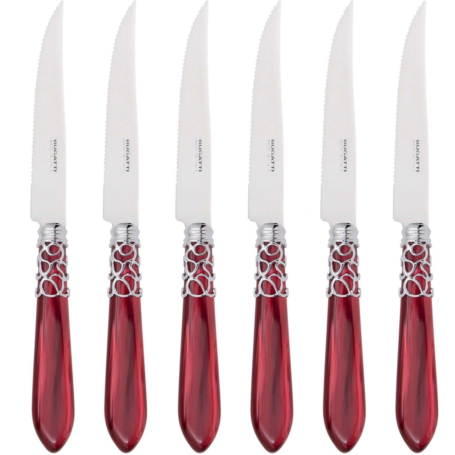 Melodia Brilliant 6 Piece Steak knife Set - Burgundy