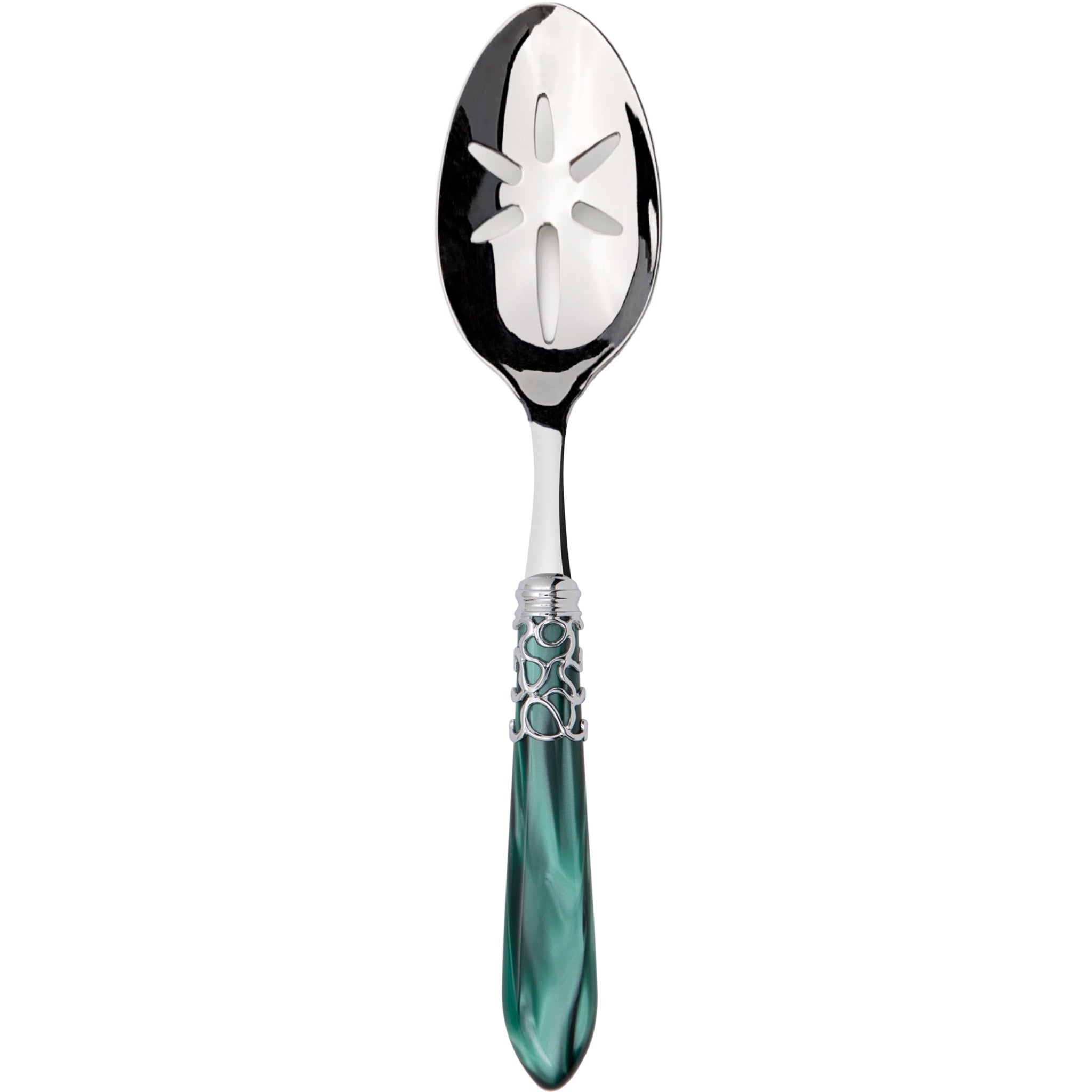 Melodia Brilliant Slotted Serving Spoon - Emerald Green