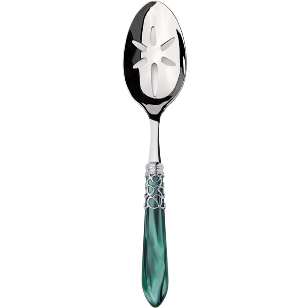 Melodia Brilliant Slotted Serving Spoon - Emerald Green