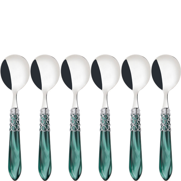 Melodia Brilliant Soup Spoons Set - Emerald Green