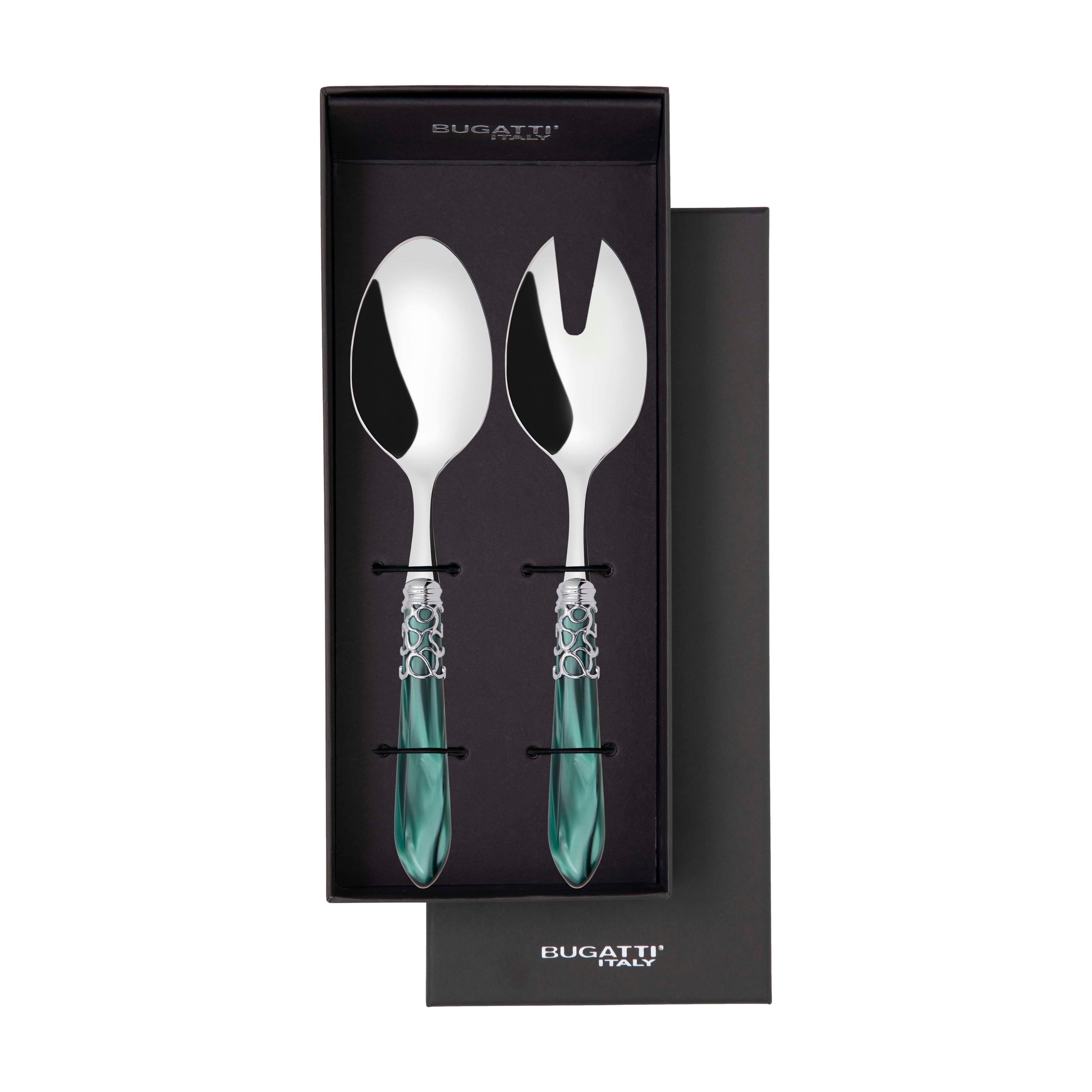 Melodia Brilliant 2 Piece Salad Servers - Emerald Green