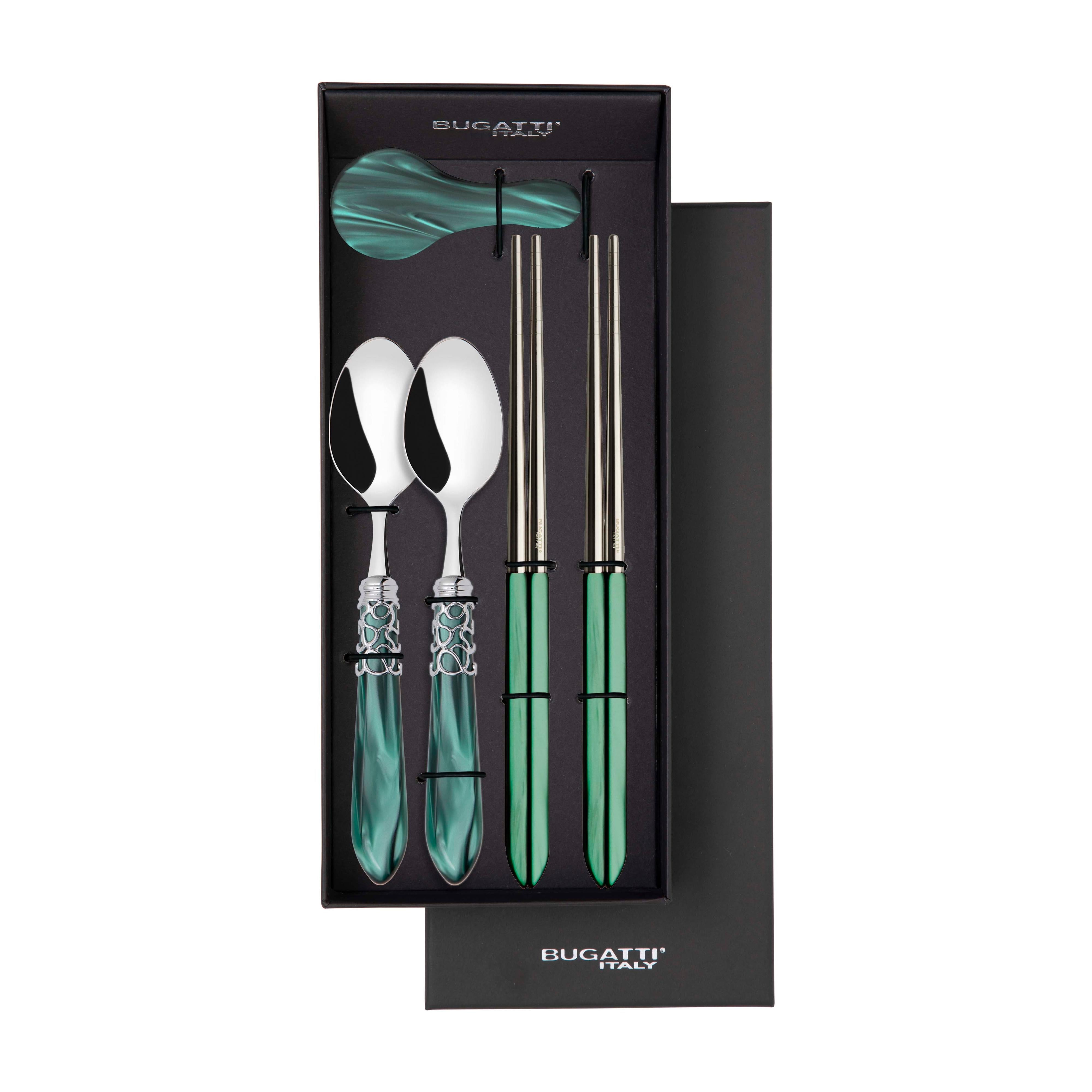 Melodia Brilliant Chopsticks set for 2 - Emerald Green