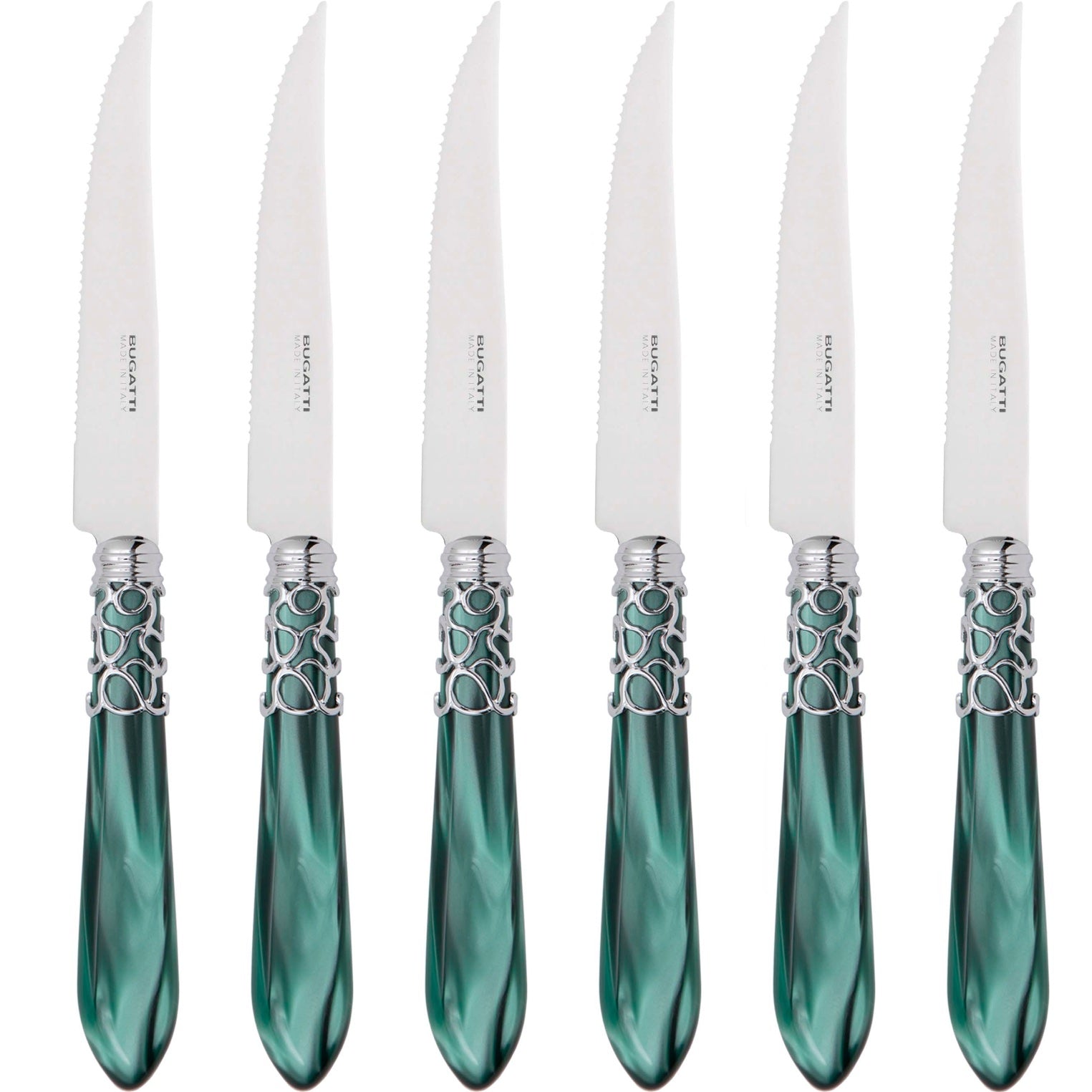 Melodia Brilliant 6 Piece Steak knife Set - Emerald Green