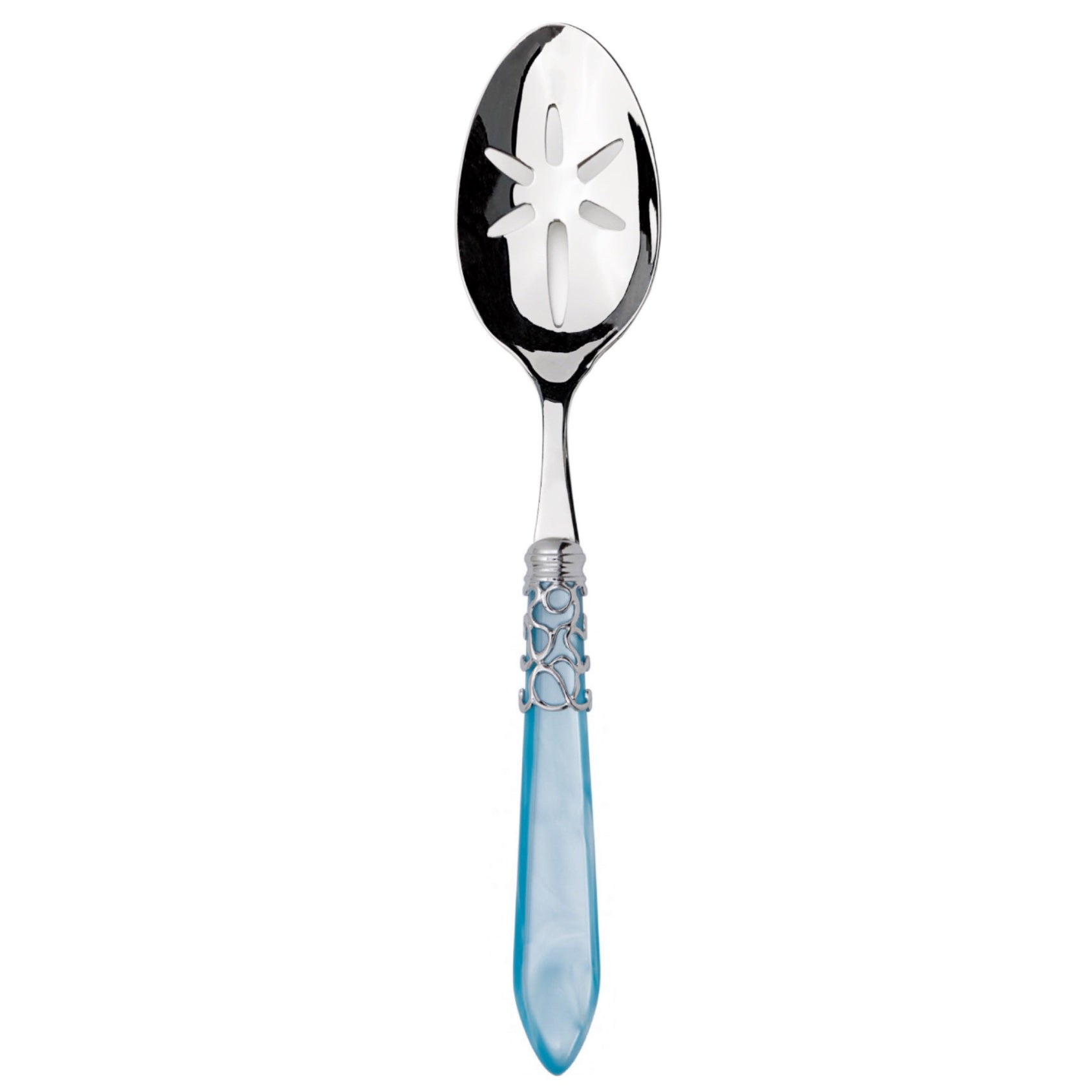 Melodia Brilliant Slotted Serving Spoon - Sky Blue-Casa Bugatti USA