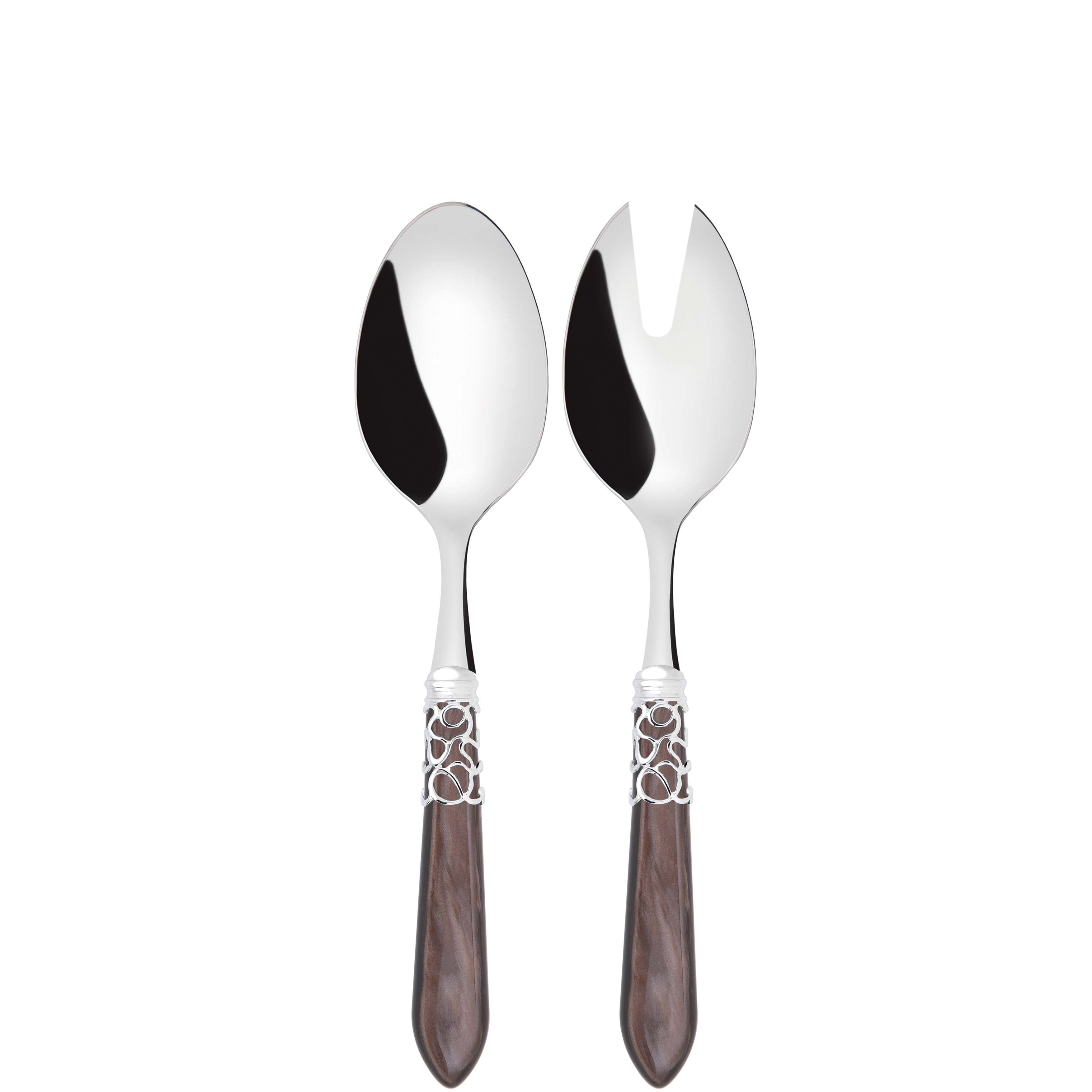 Melodia Brilliant 2 Piece Salad Servers - Chocolate