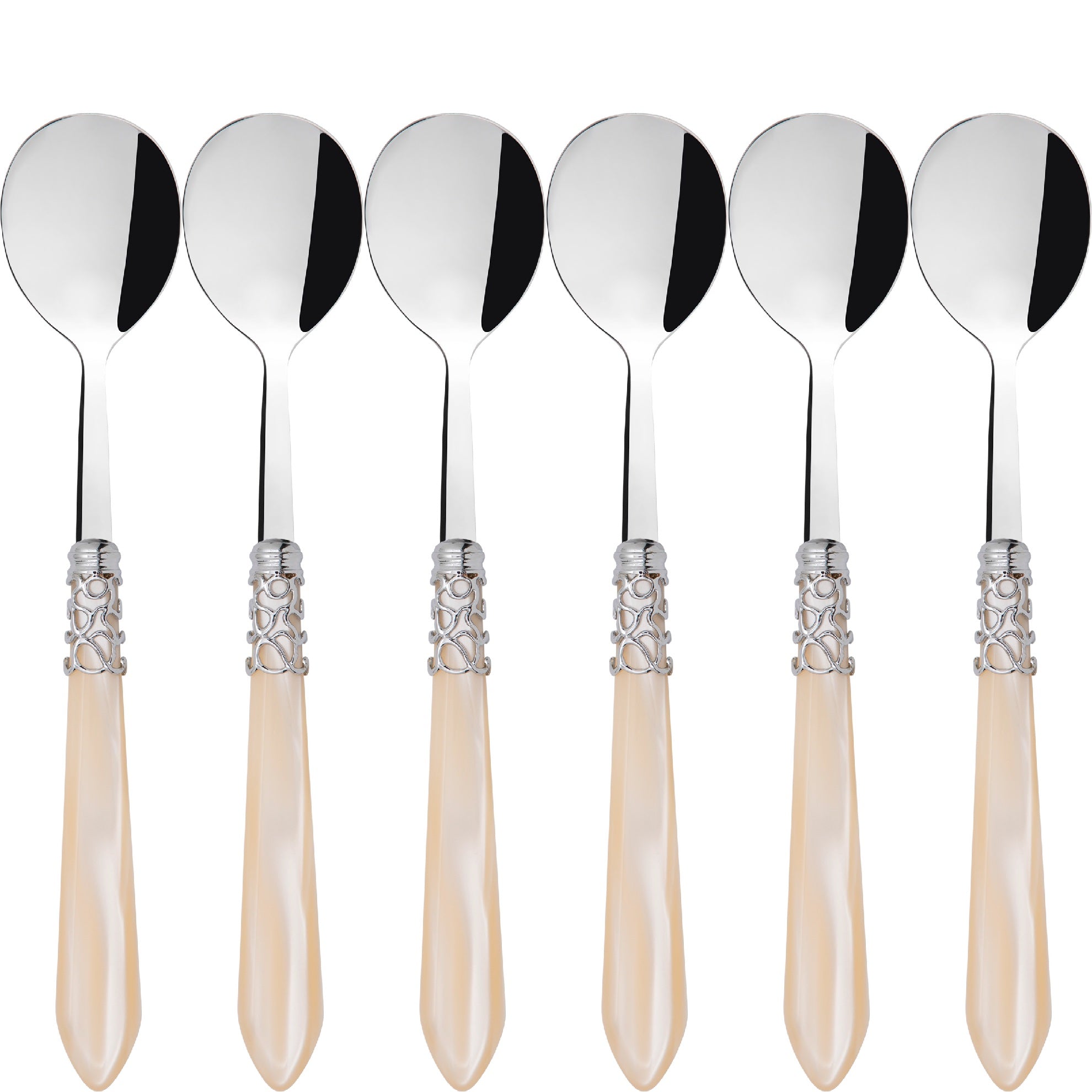 Melodia Brilliant Asian Rice Spoons Set - Ivory