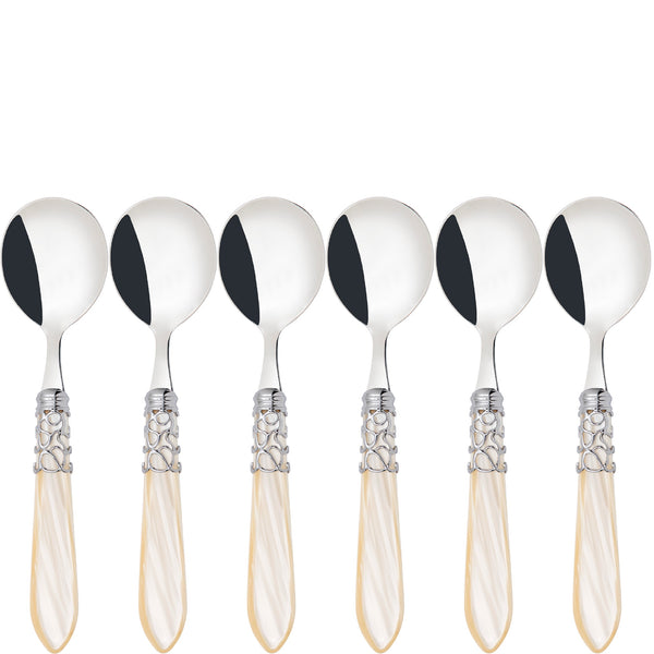 Melodia Brilliant Soup Spoons Set - Ivory