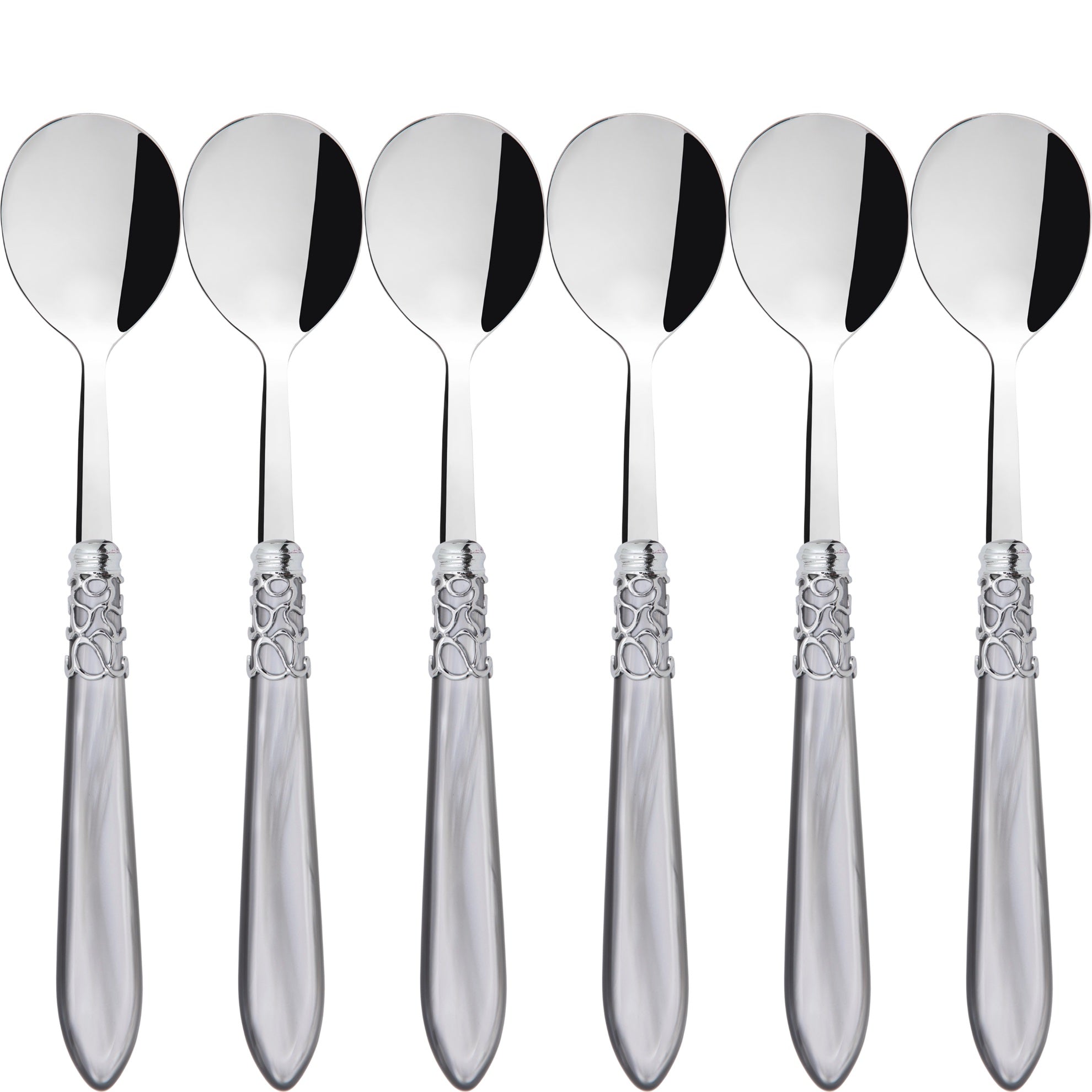 Melodia Brilliant Asian Rice Spoons Set - Gray