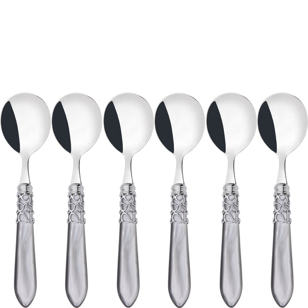 Melodia Brilliant Soup Spoons Set - Gray