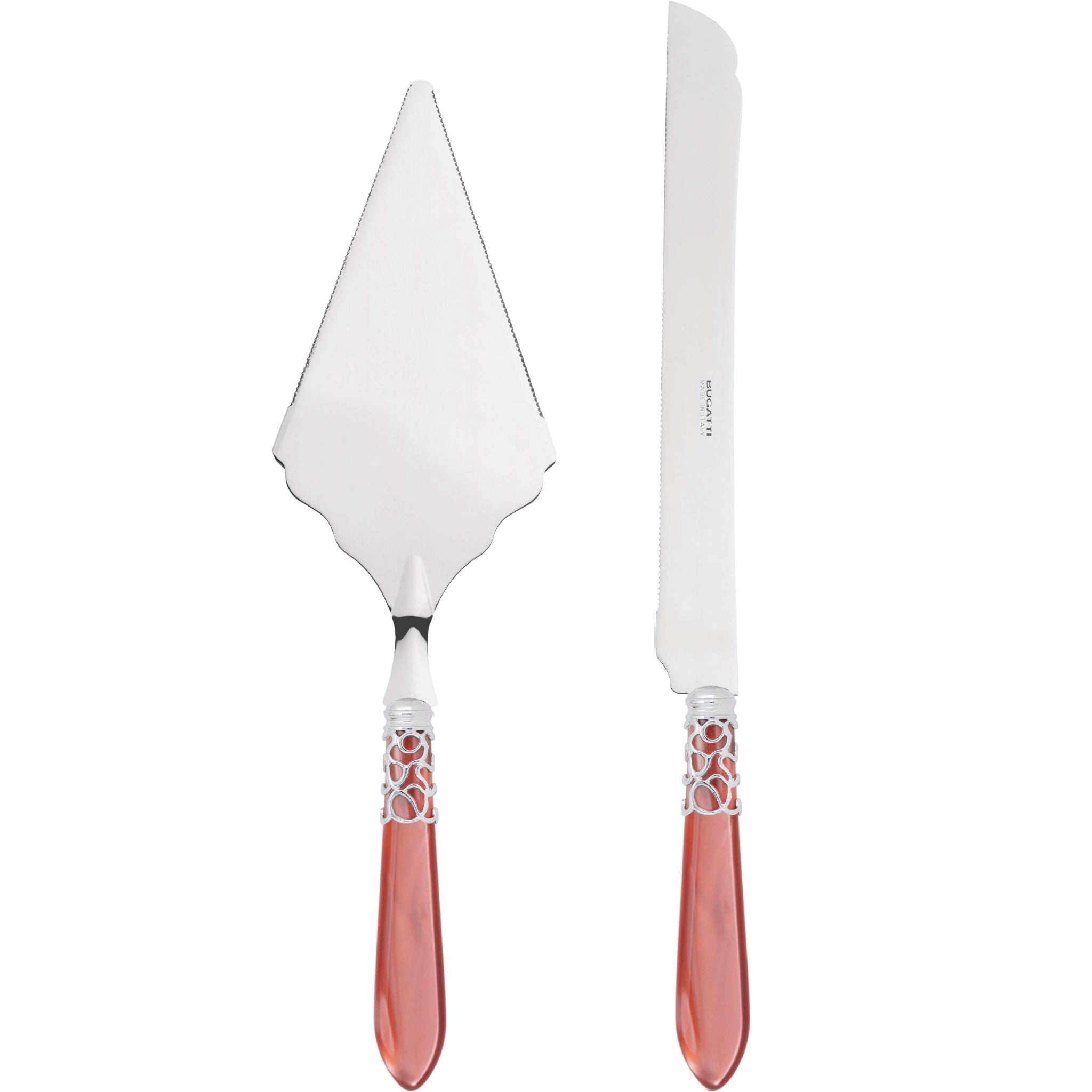 Melodia Brilliant 2 Piece Large Cake Serving Set serrated - Rust