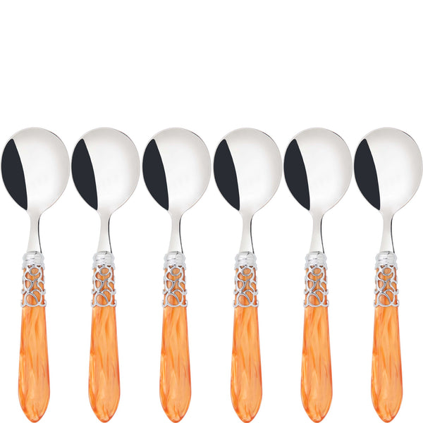 Melodia Brilliant Soup Spoons Set - Tangerine