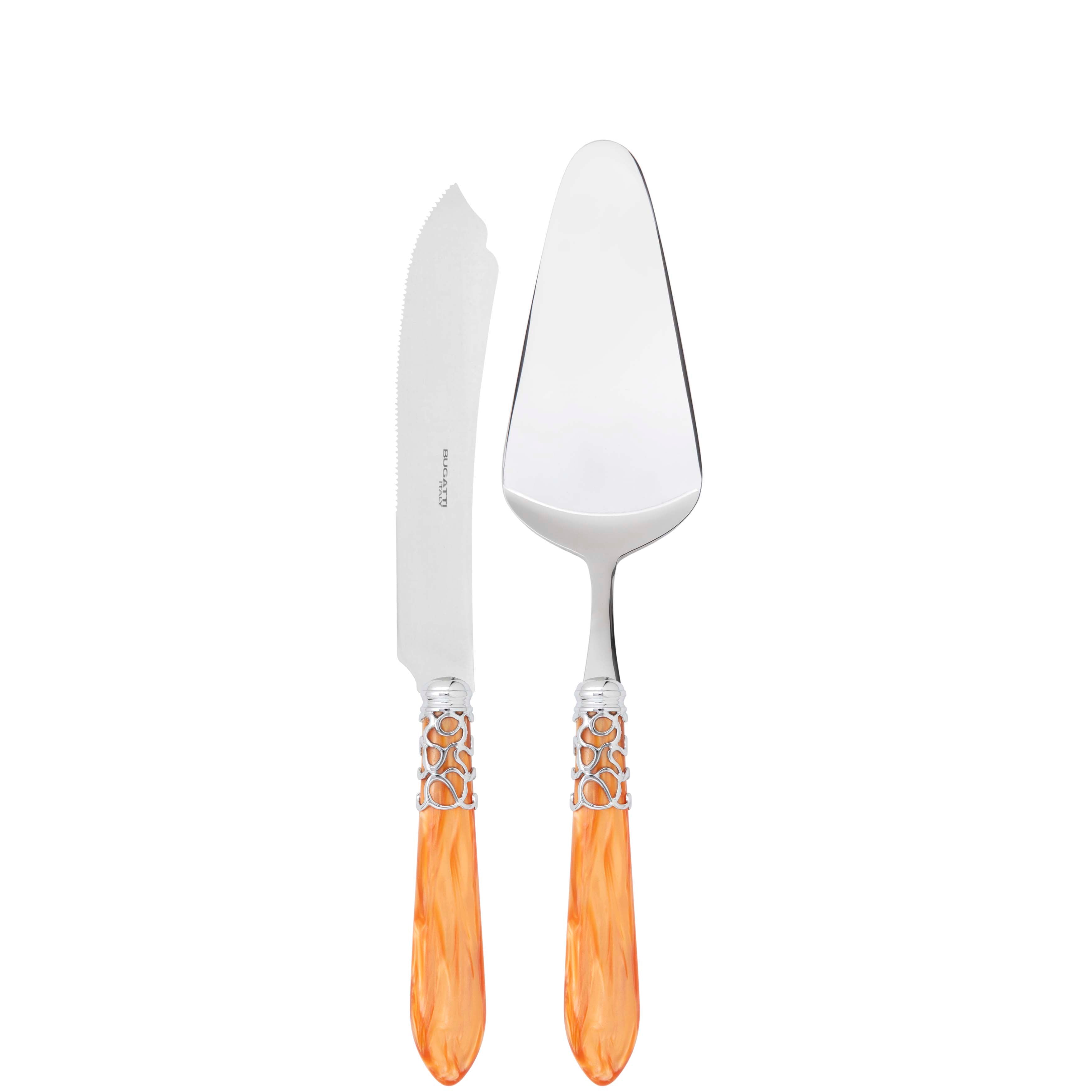 Melodia Brilliant 2 Piece Cake Serving set - Tangerine