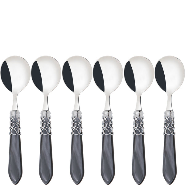 Melodia Brilliant Soup Spoons Set - Charcoal