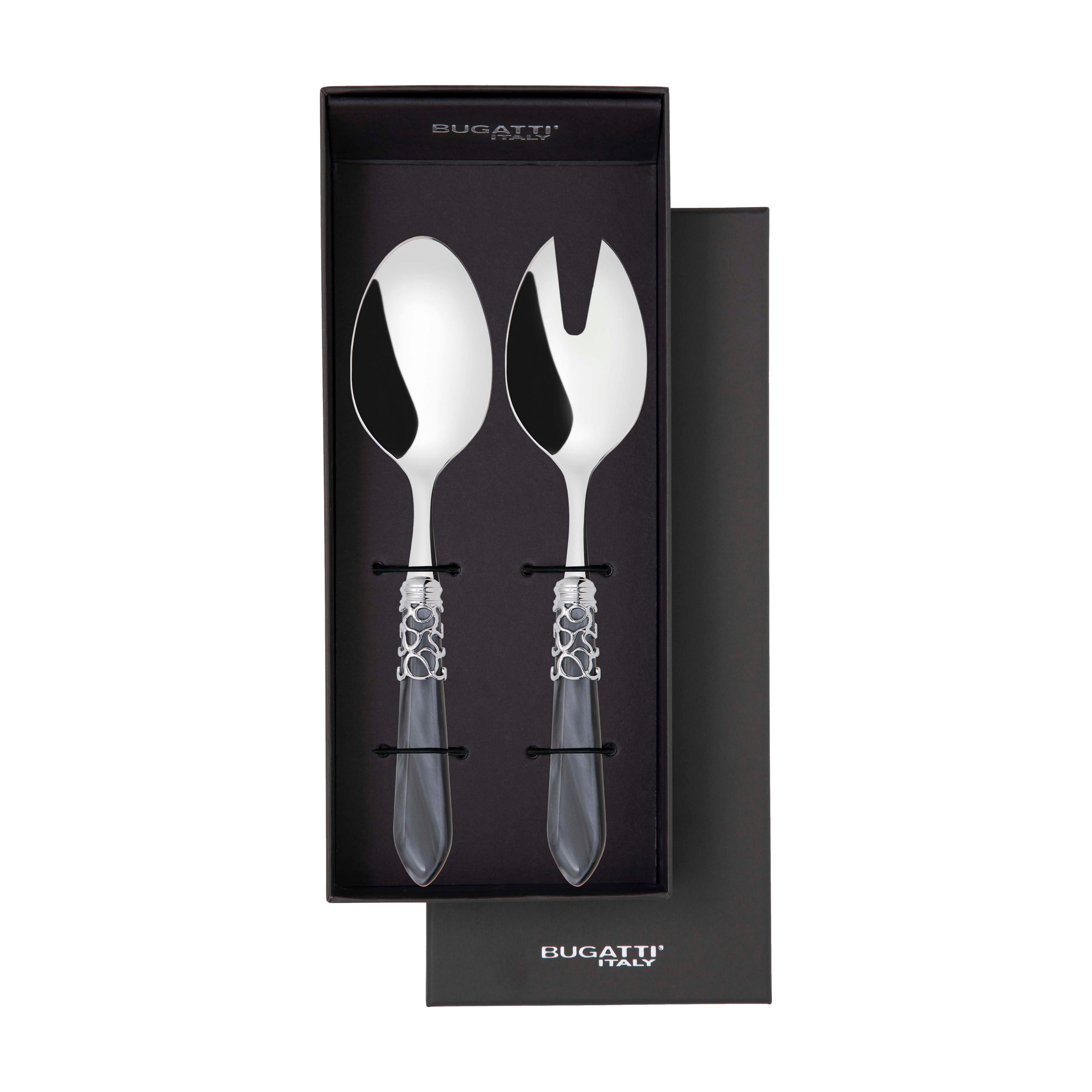 Melodia Brilliant 2 Piece Salad Servers - Charcoal