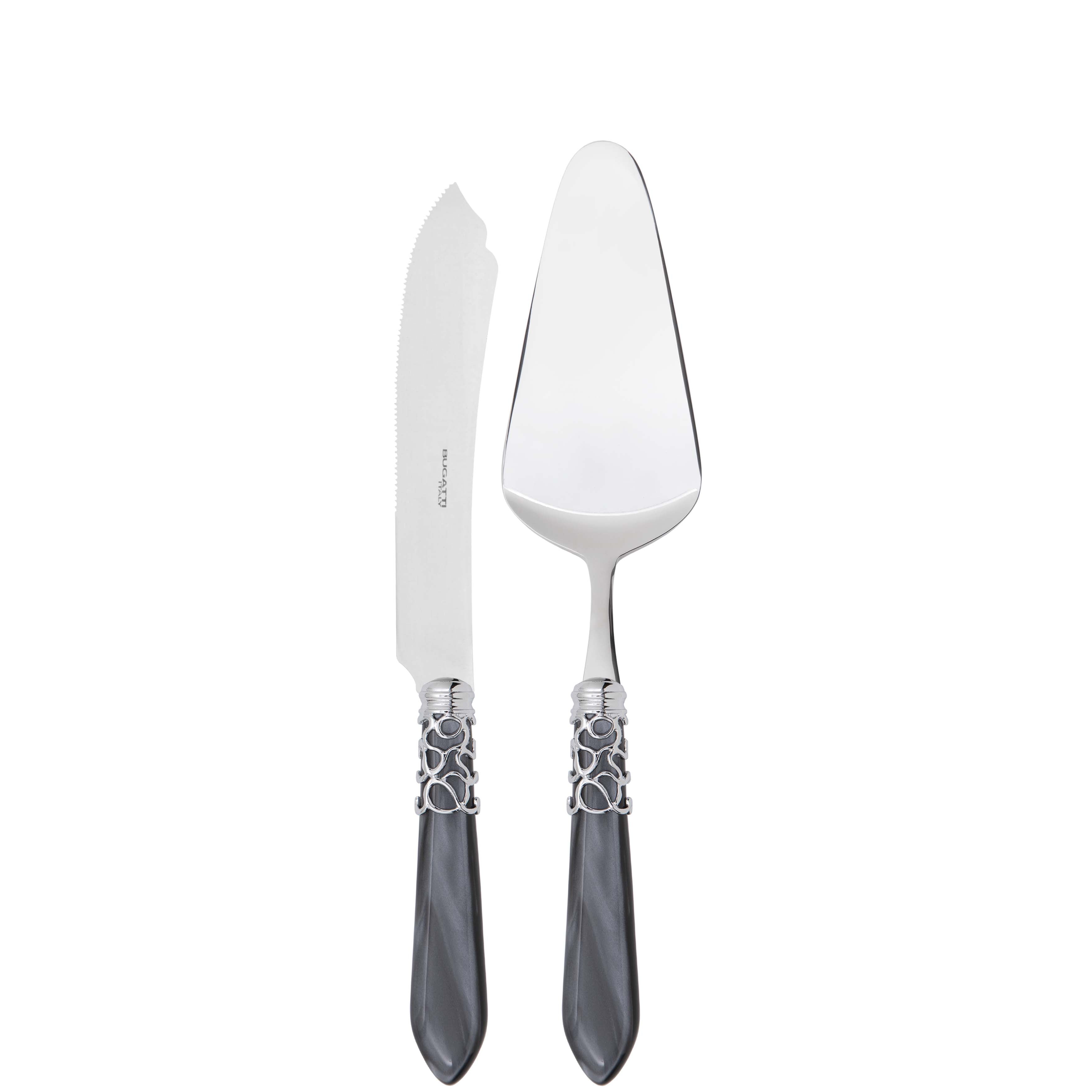 Melodia Brilliant 2 Piece Cake Serving set - Charcoal