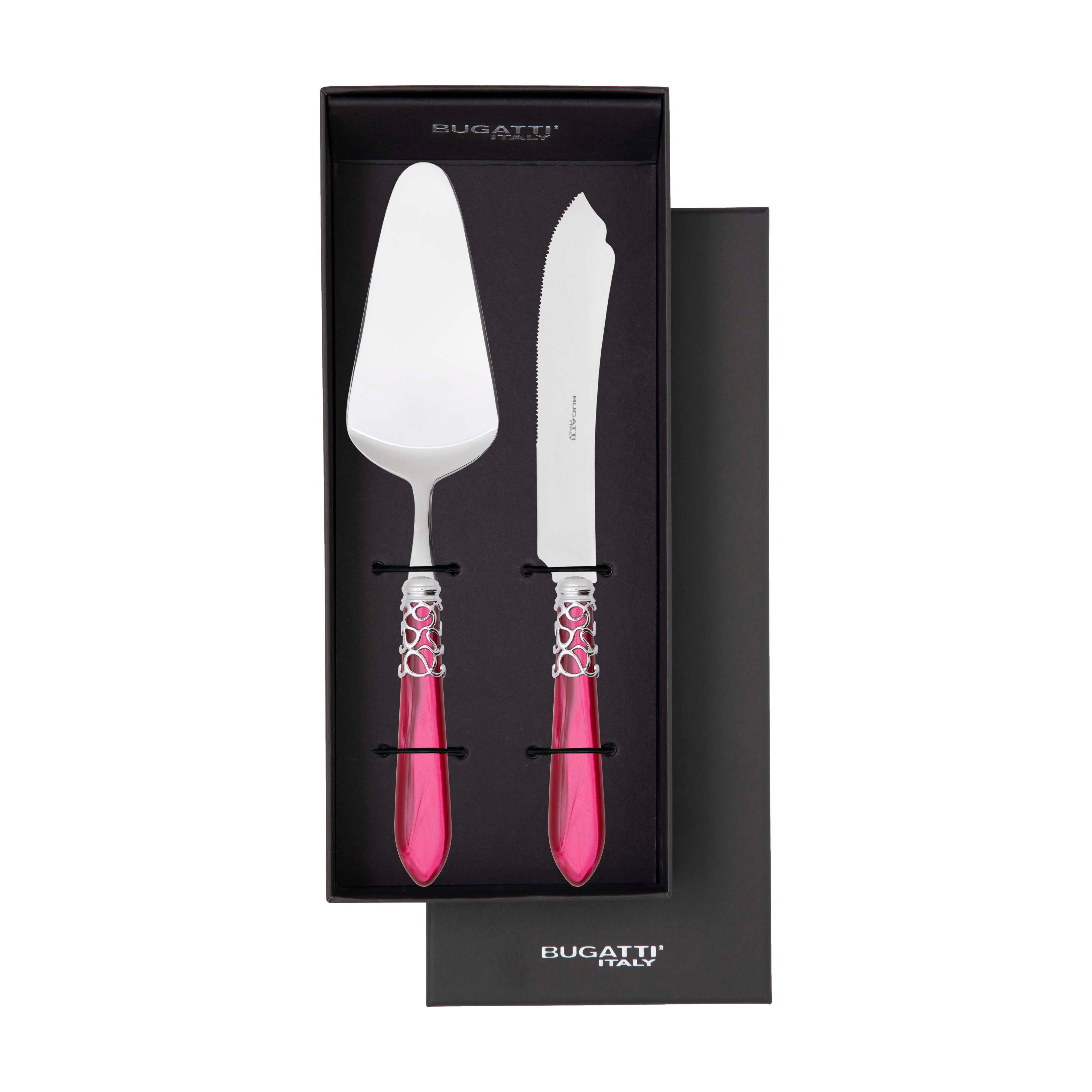 Melodia Brilliant 2 Piece Cake Serving set - Raspberry