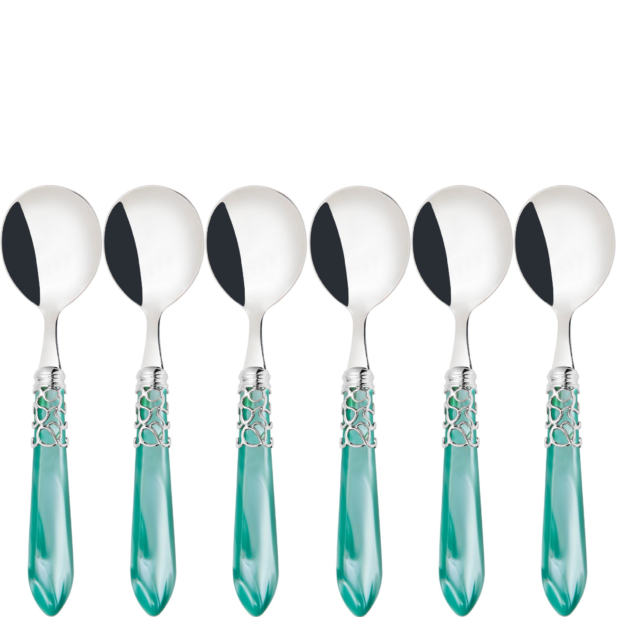 Melodia Brilliant Soup Spoons Set - Aqua