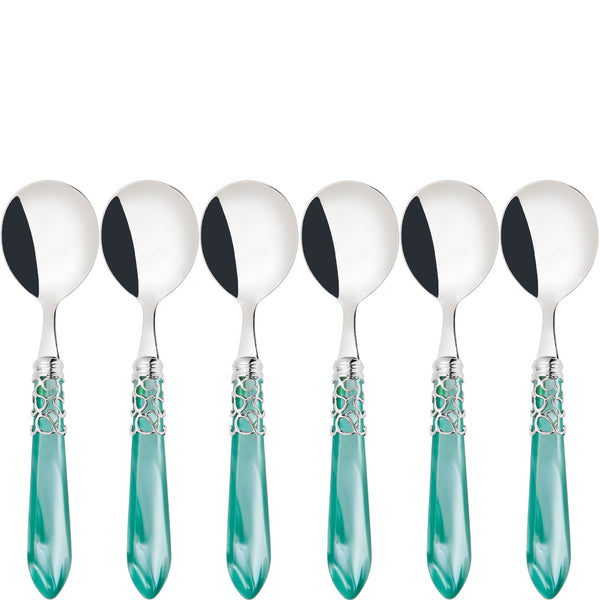 Melodia Brilliant Soup Spoons Set - Aqua