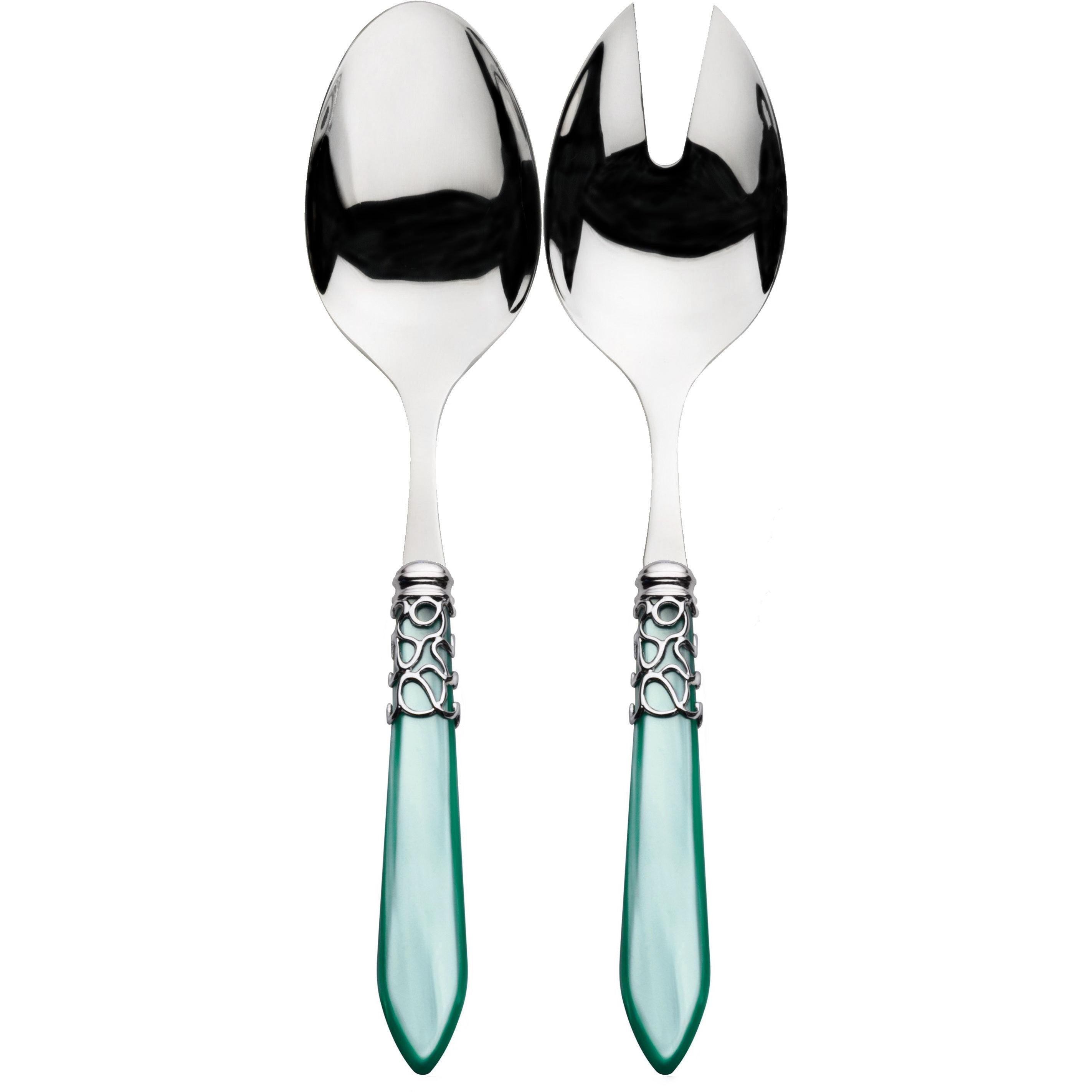 Melodia Brilliant 2 Piece Salad Servers - Aqua