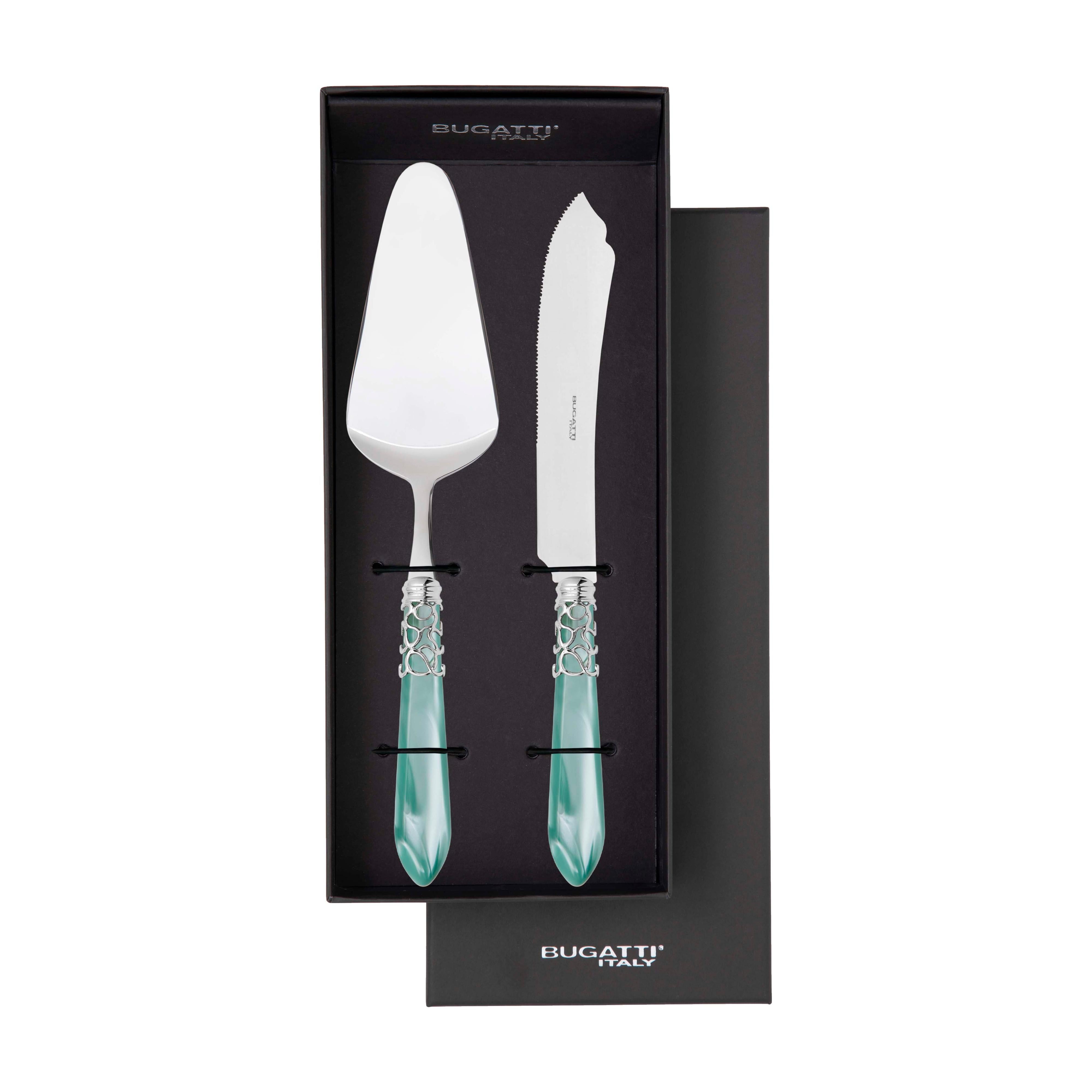 Melodia Brilliant 2 Piece Cake Serving set - Aqua