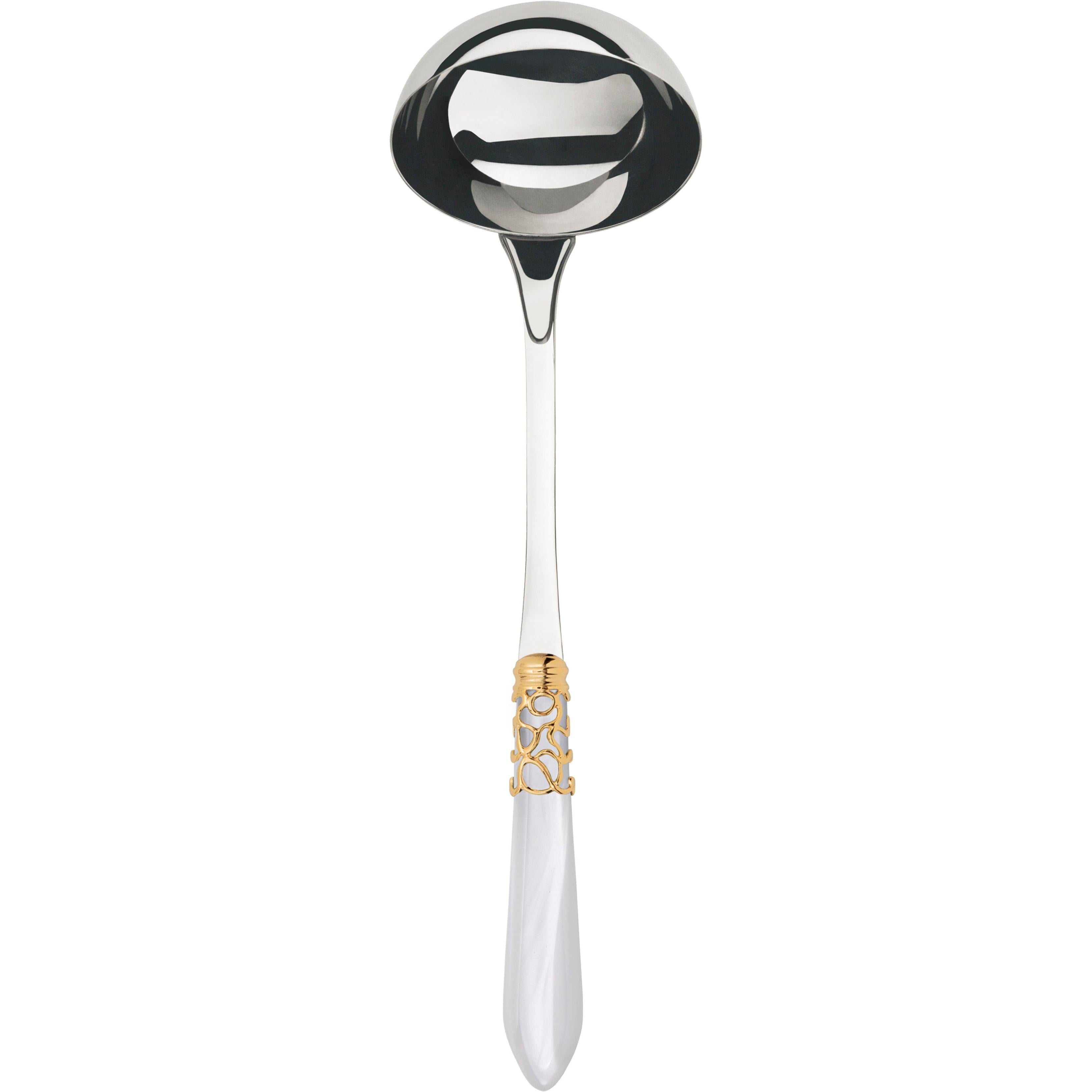 Melodia Gold Soup Ladle - white
