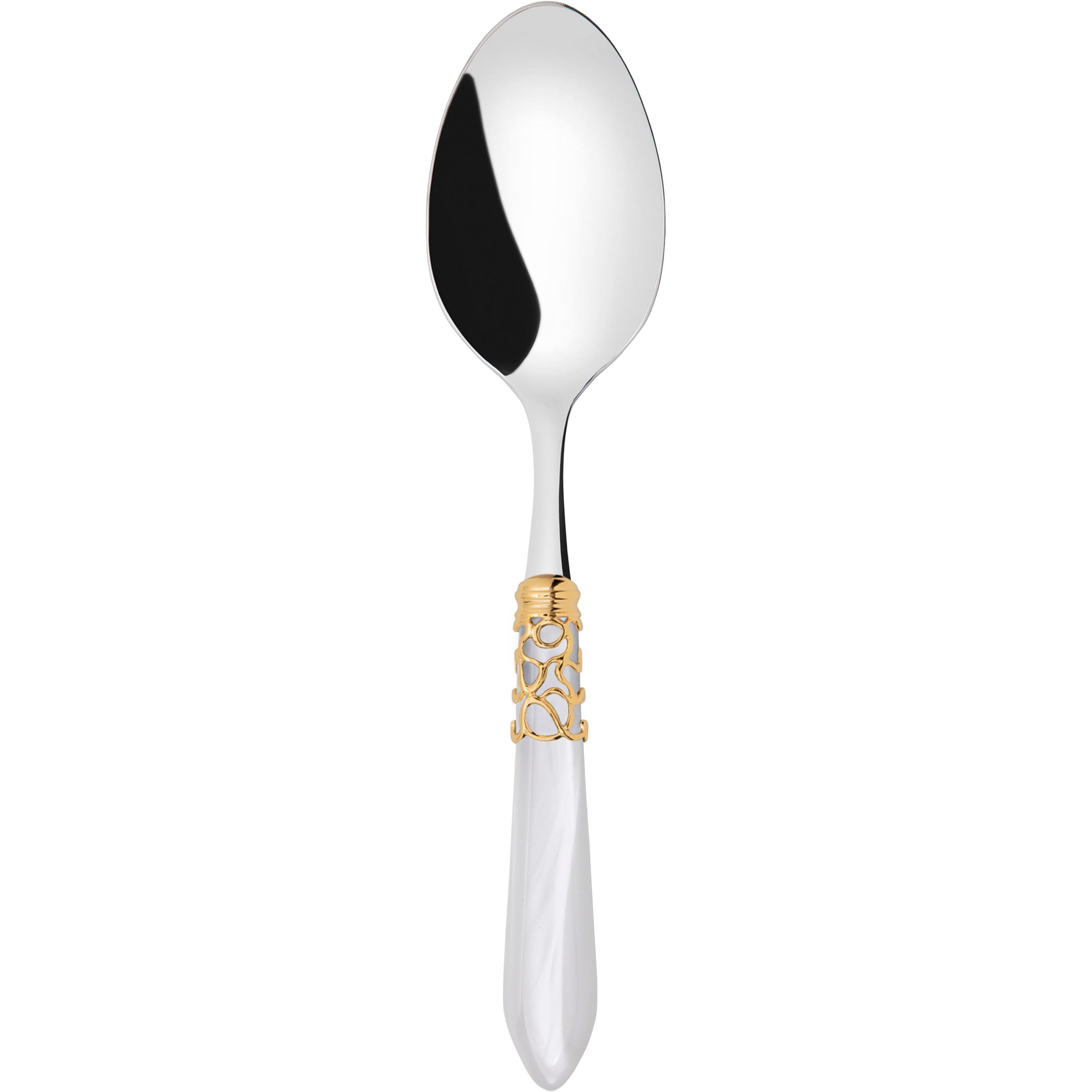 Melodia Gold Serving Spoon - white