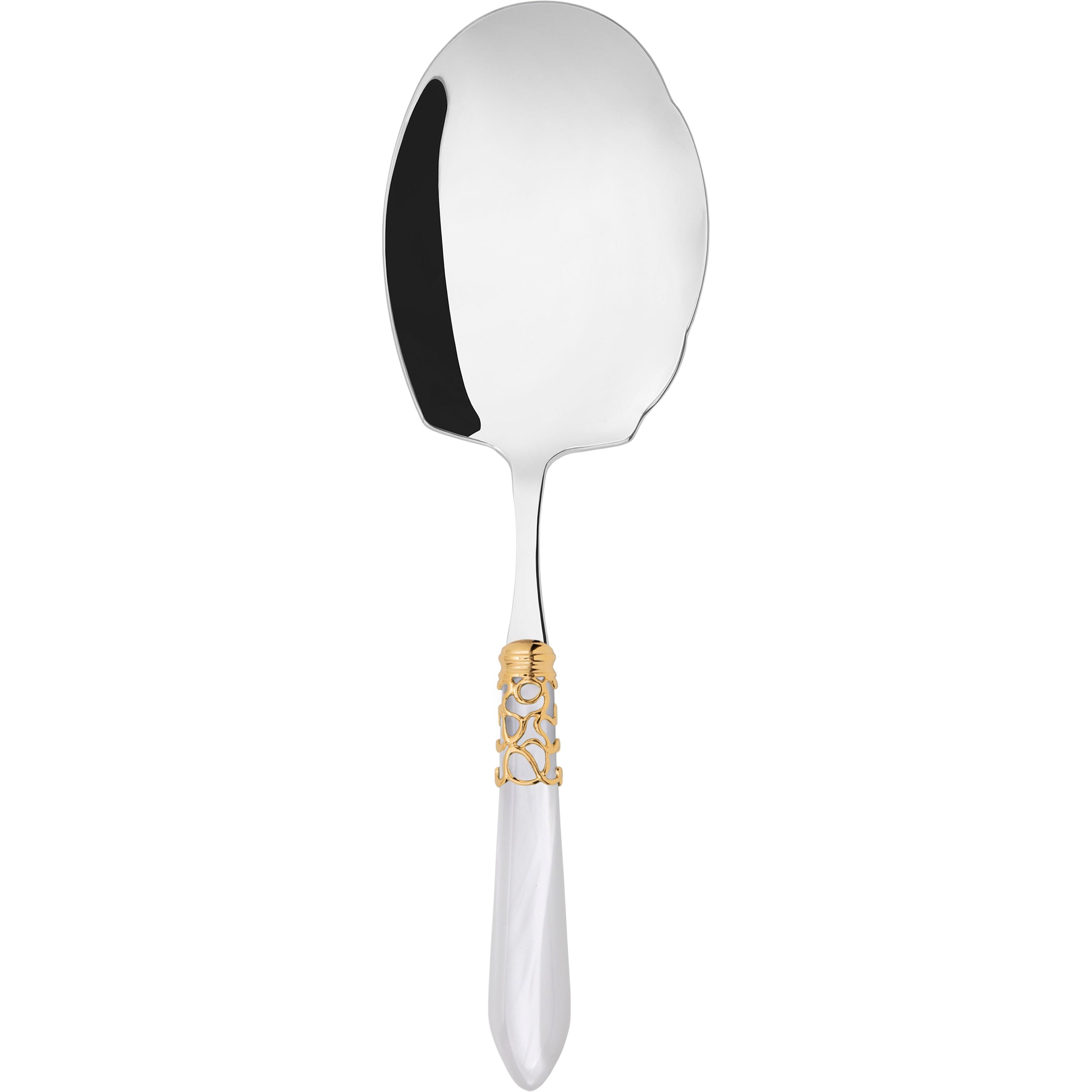 Melodia Gold Kebab Serving Spoon - white