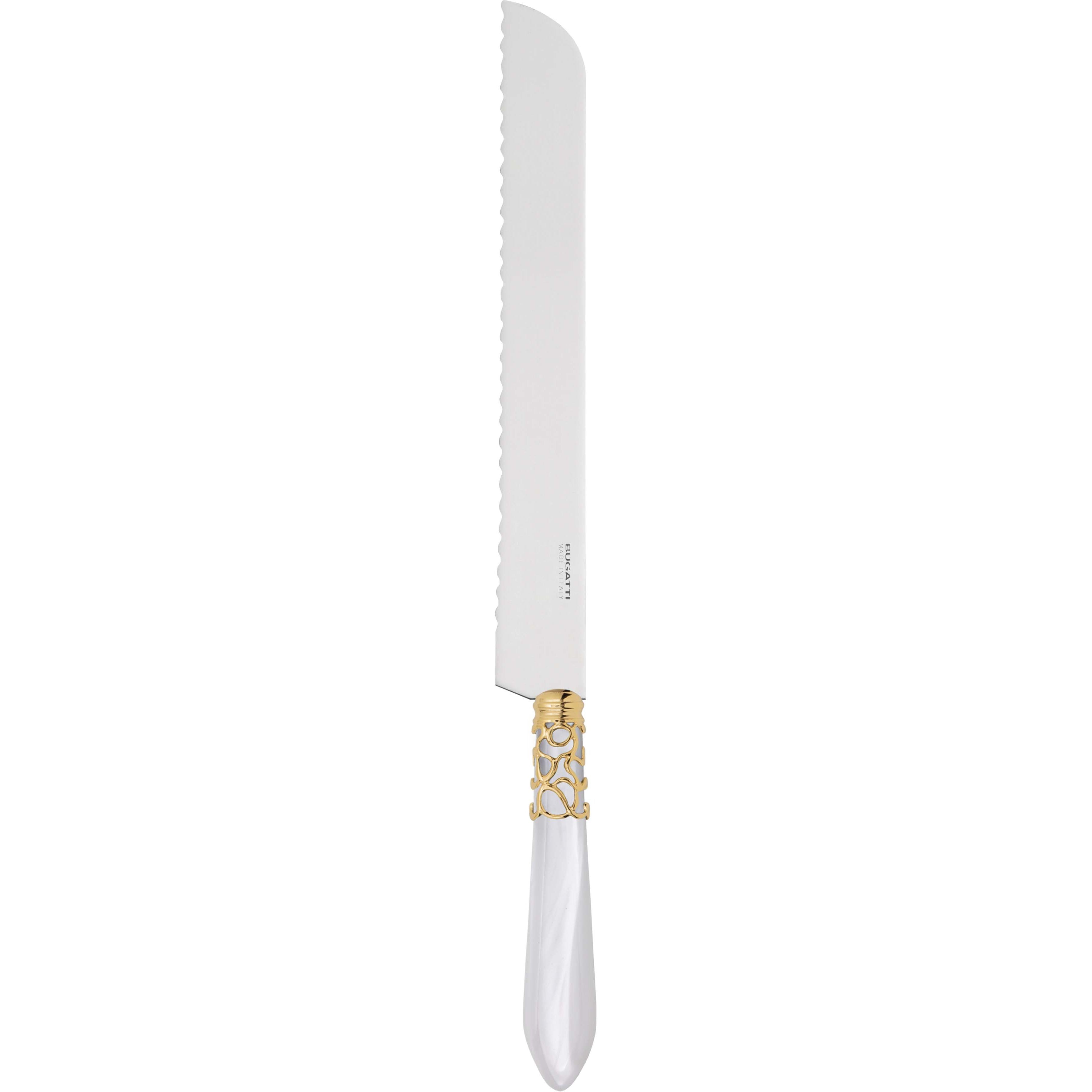 Melodia Gold Bread Knife - white