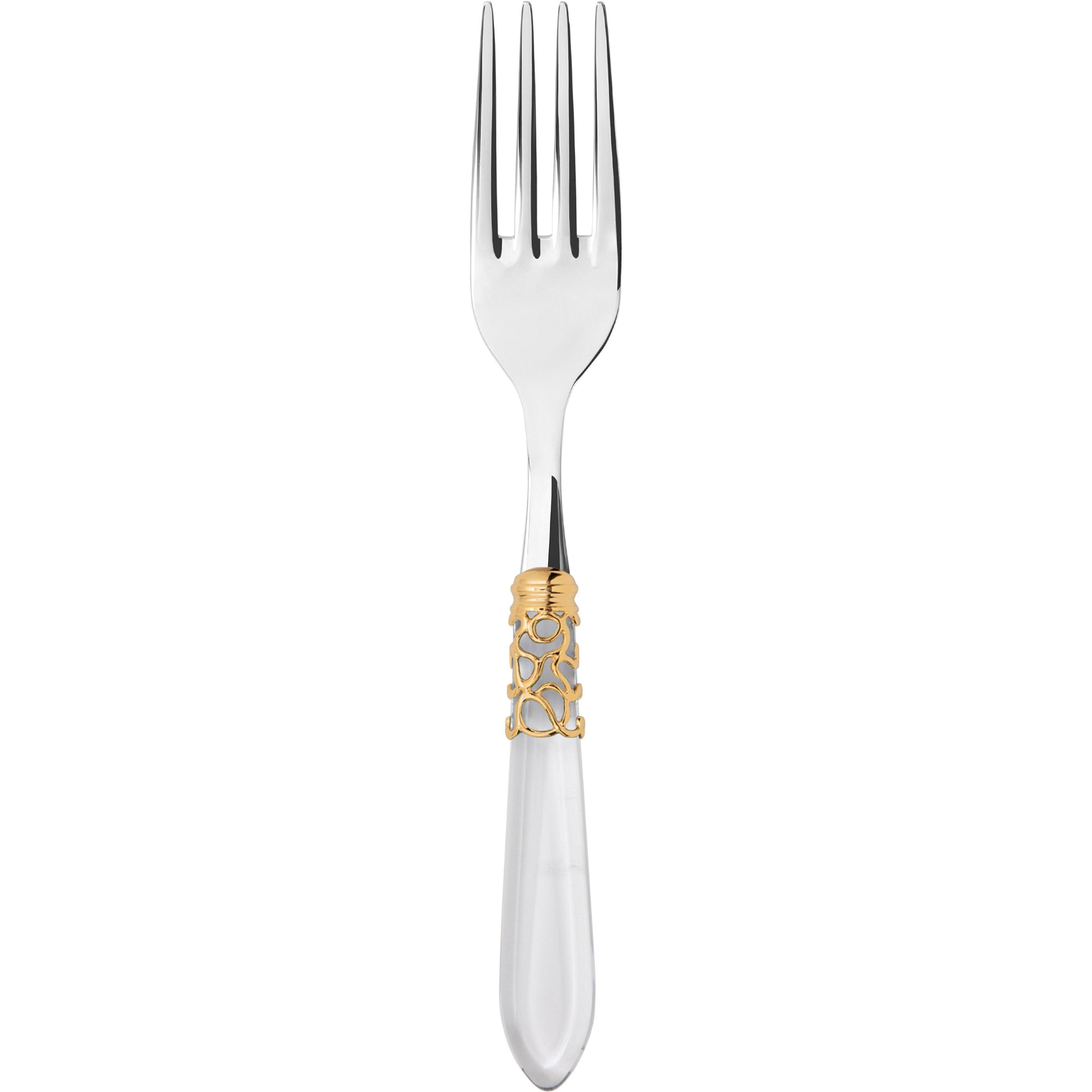 Melodia Gold Serving Fork - clear