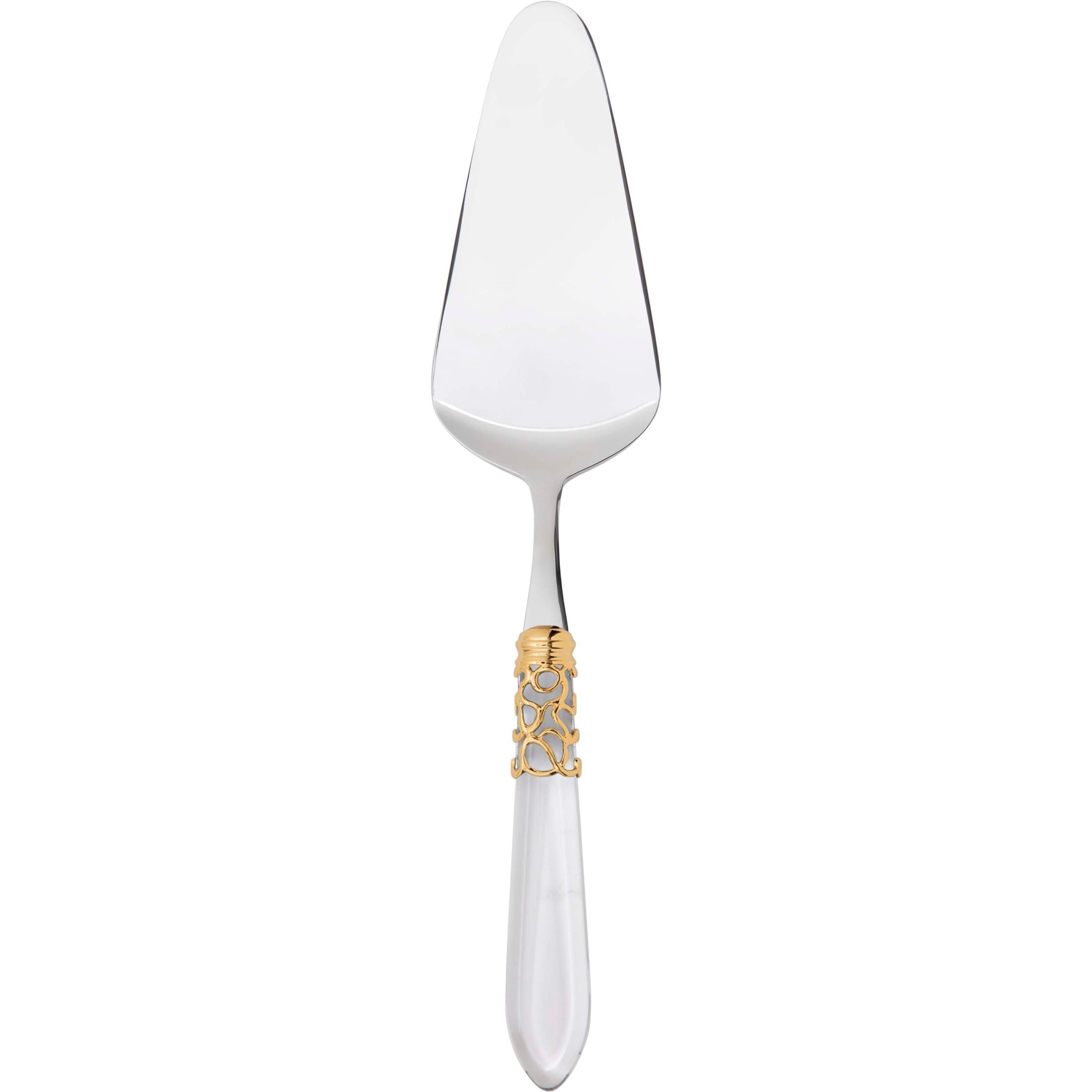 Melodia Gold Cake Server Rounded - clear