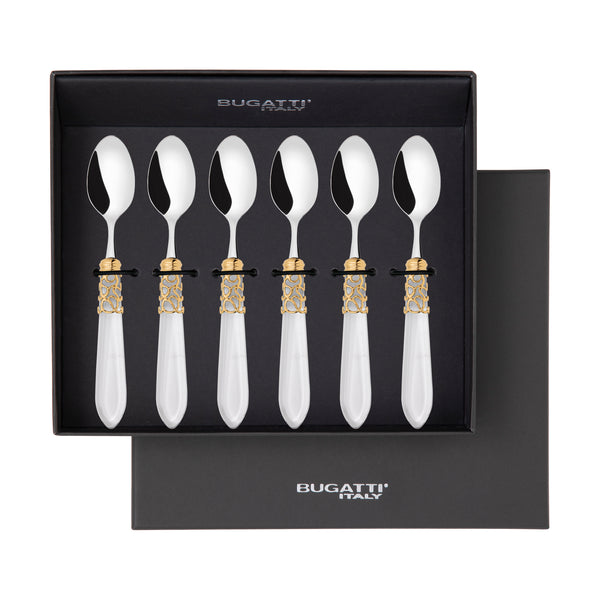 Melodia Gold 6 Piece Moka Spoon Set in gift box clear