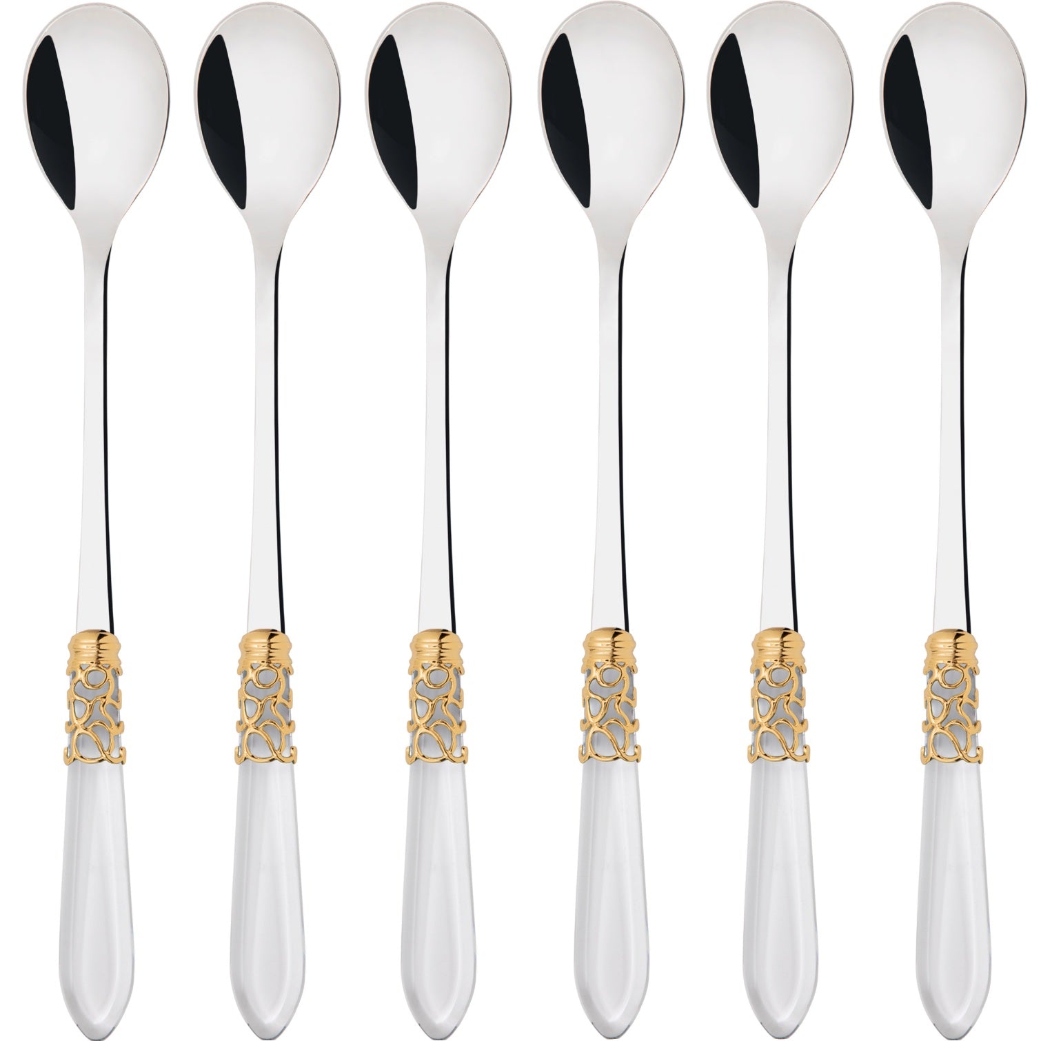 Melodia Gold Ice Tea / Cocktail Spoon Set - Clear