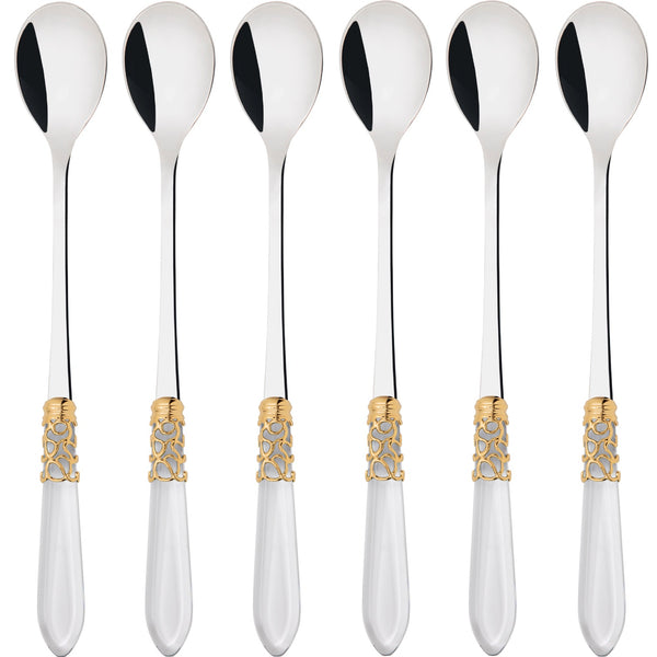 Melodia Gold Ice Tea / Cocktail Spoon Set - Clear