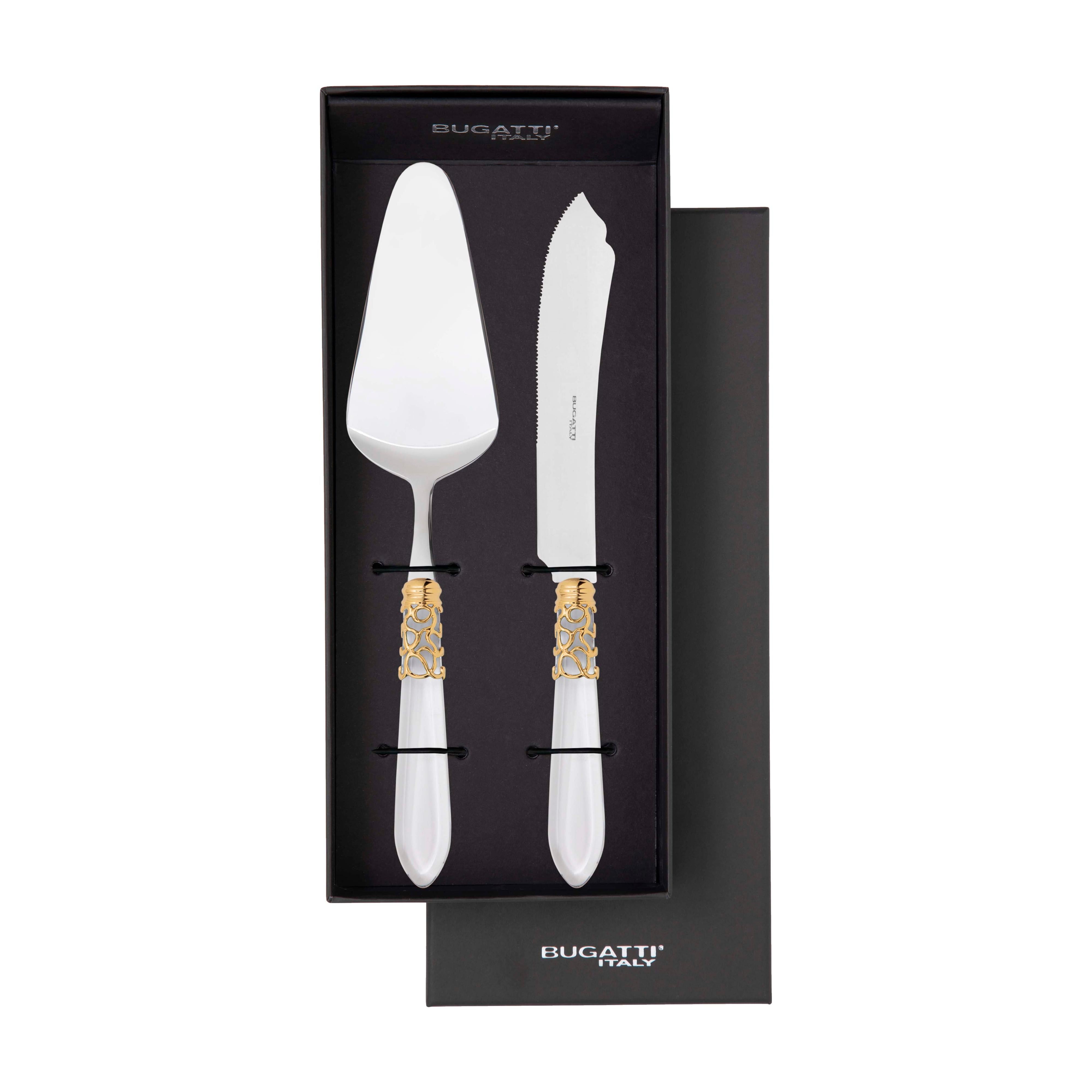 Melodia Gold 2 Piece Cake Serving set - Clear