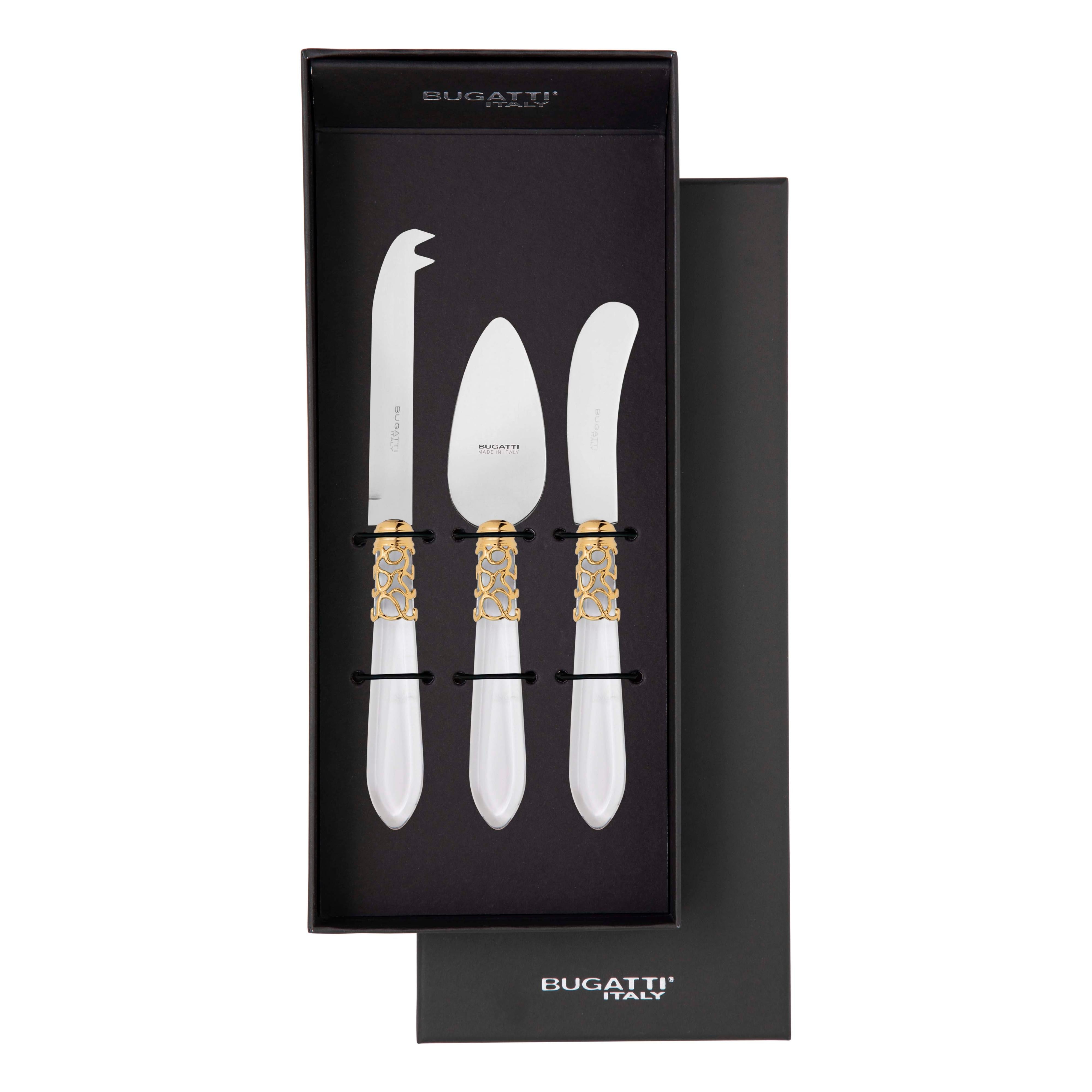 Melodia Gold 3 Piece Cheese Knife Set - clear