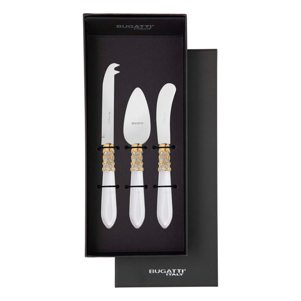Melodia Gold 3 Piece Cheese Knife Set - Clear