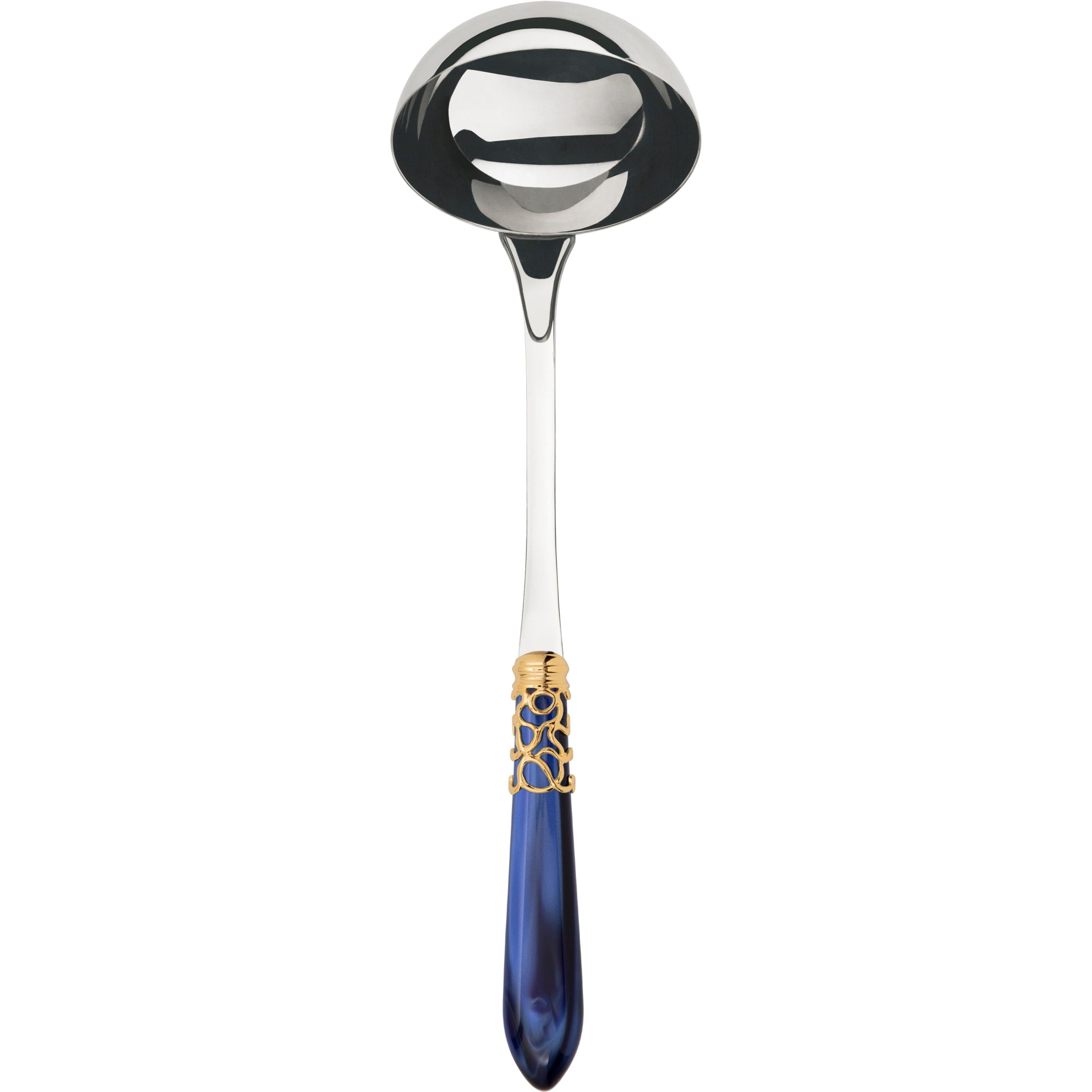 Melodia Gold Soup Ladle - royal blue