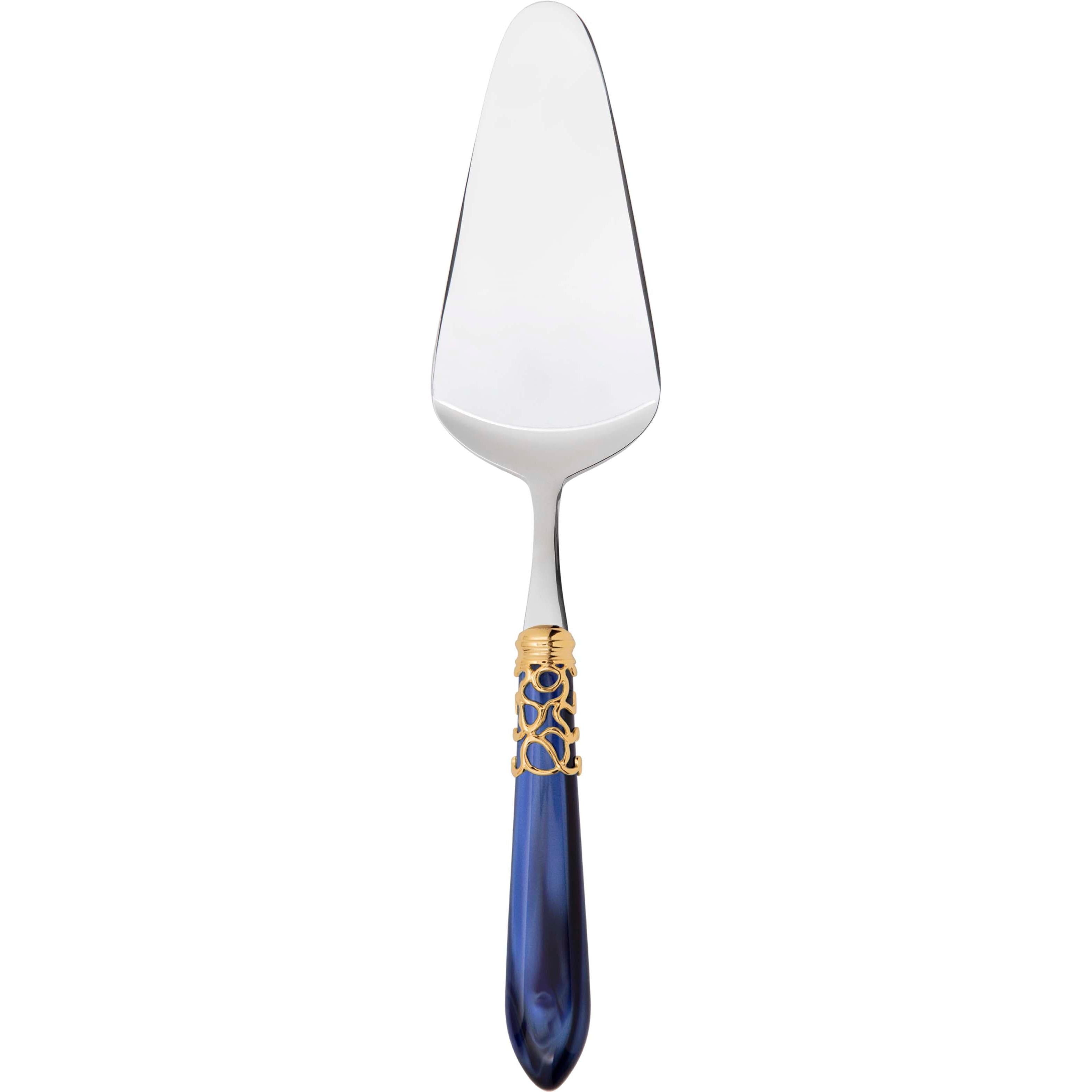 Melodia Gold Cake Server Rounded - royal blue