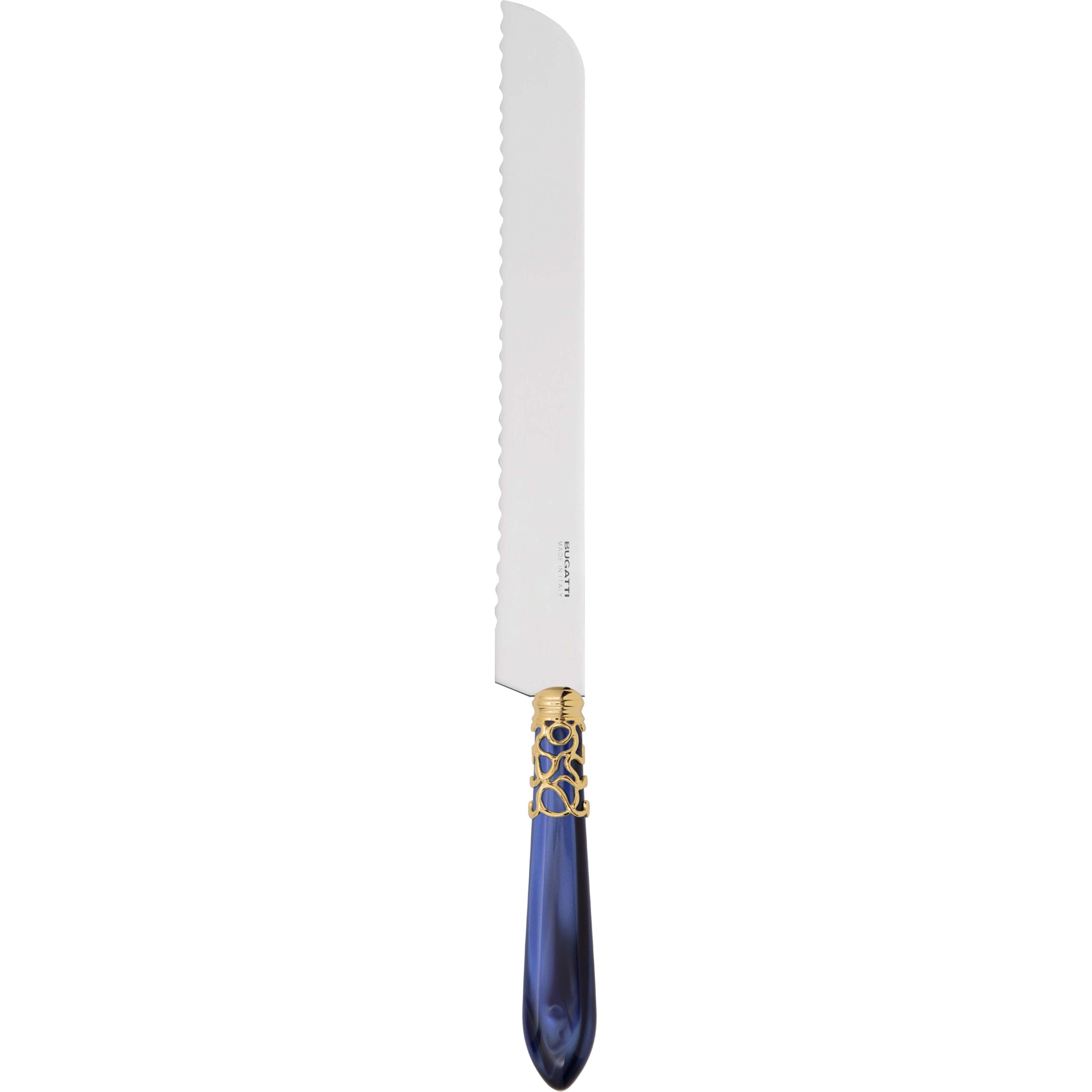 Melodia Gold Bread Knife - royal blue