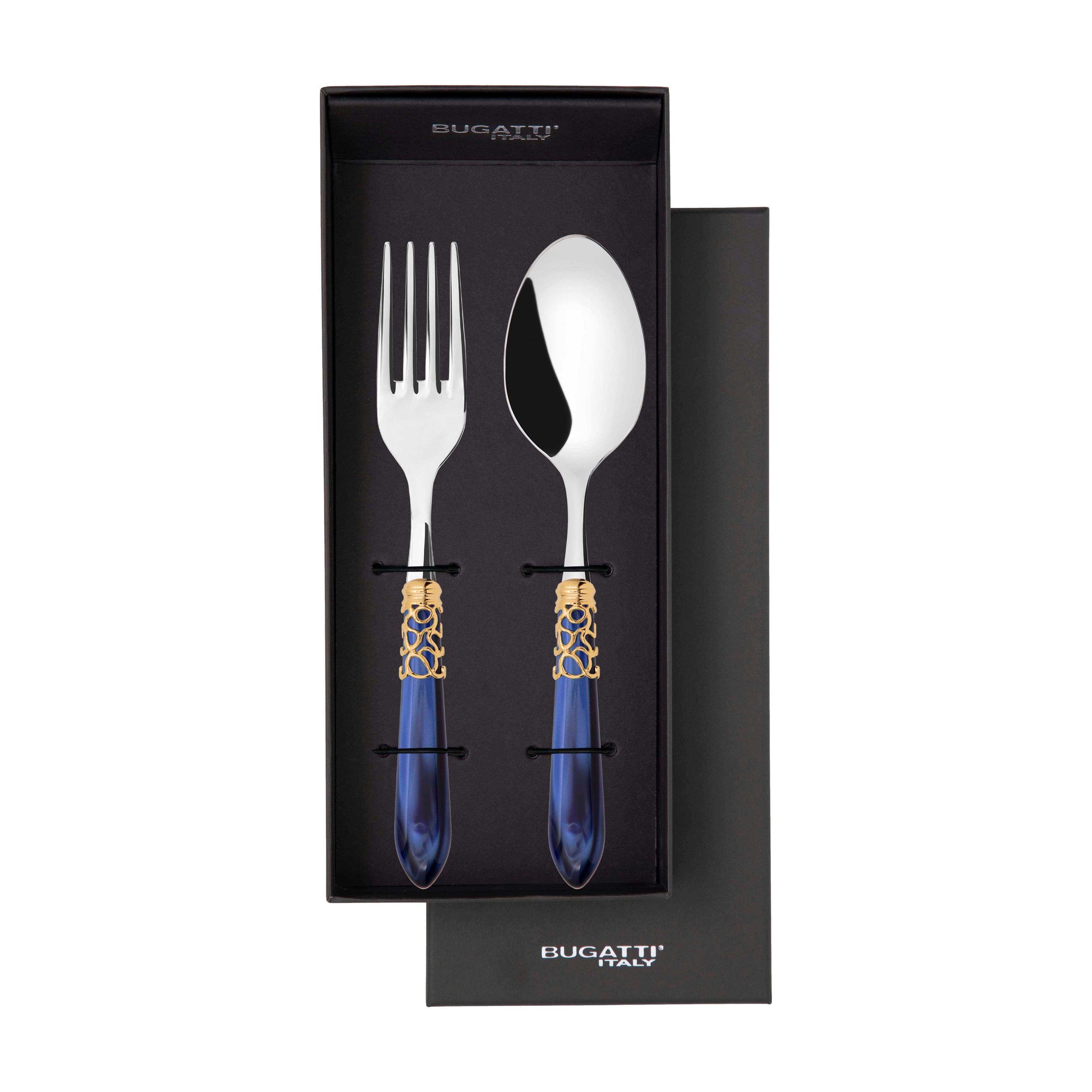 Melodia Gold 2 Piece Serving Set - royal blue-Casa Bugatti USA