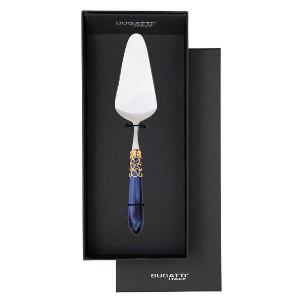 Melodia Gold Cake Server in gift box - Royal Blue