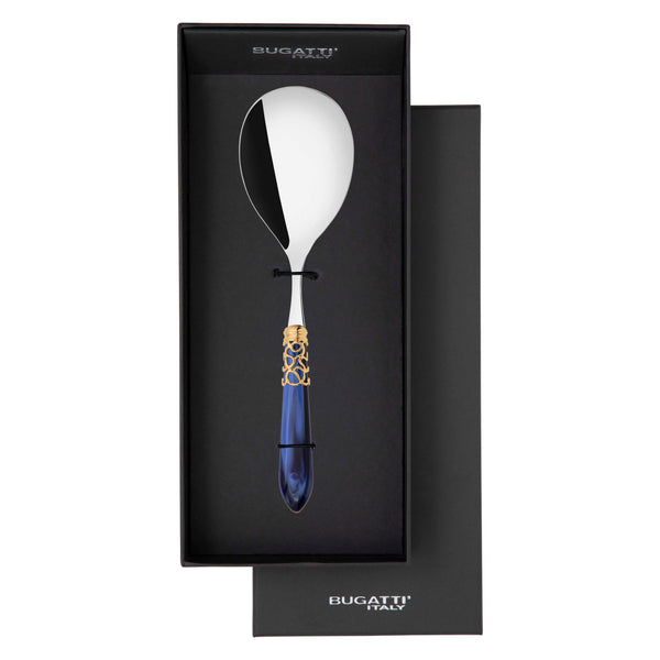 Melodia Gold Rice Casserole Serving Spoon in gift box - Royal Blue