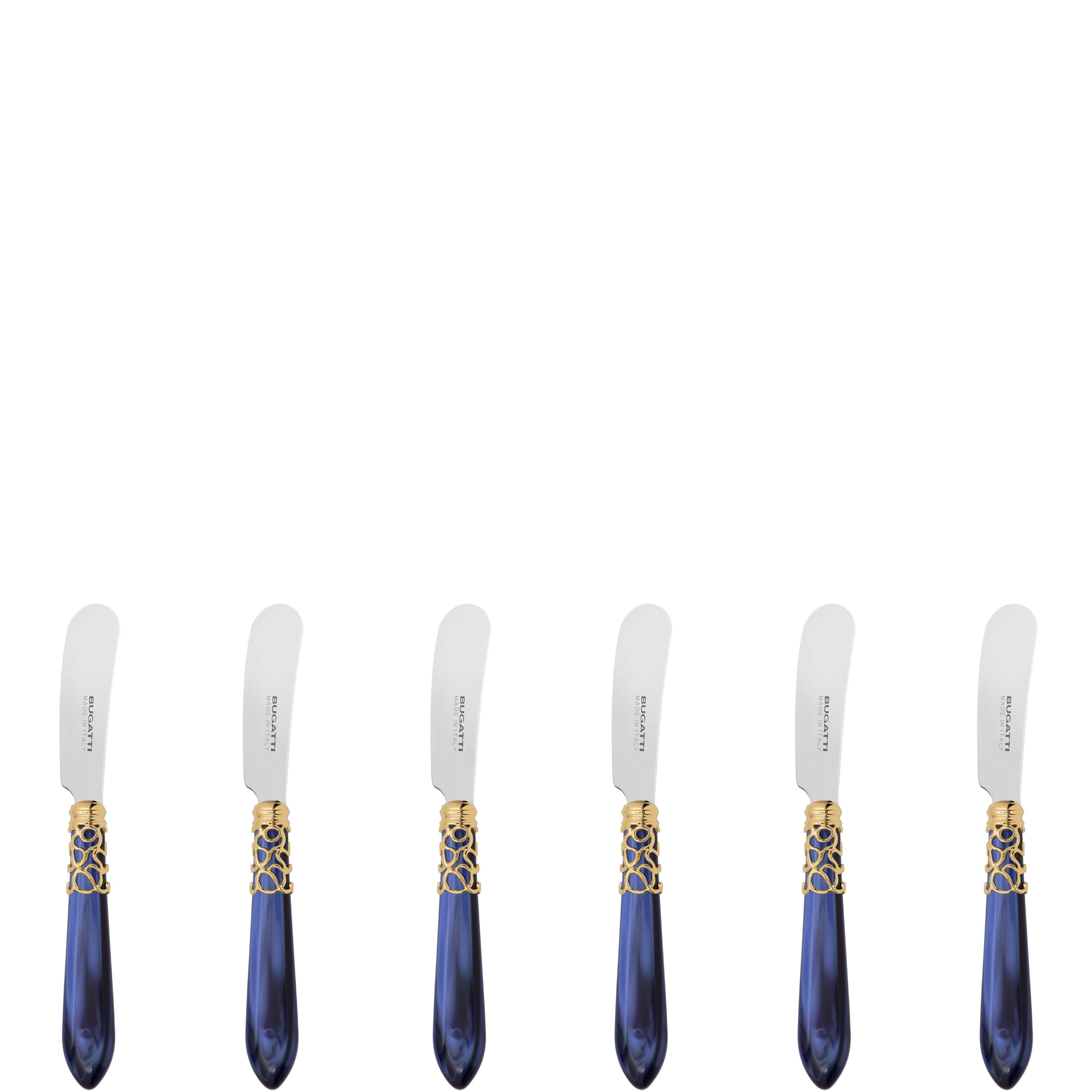 Melodia Gold Spreader / Butter Knife Set -  blue