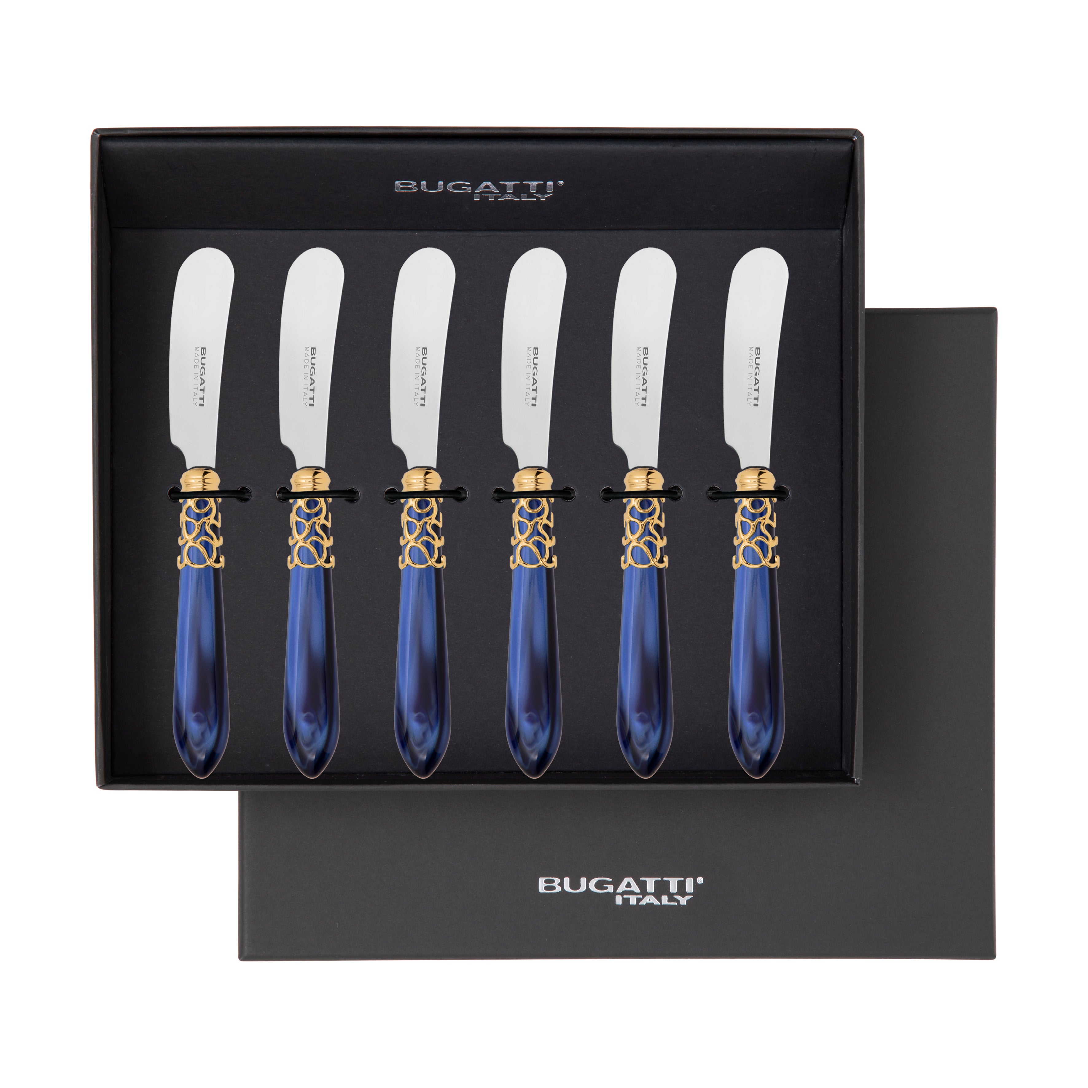 Melodia Gold Spreader / Butter Knife Set -  blue