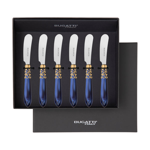 Melodia Gold Spreader / Butter Knife Set -  Royal Blue
