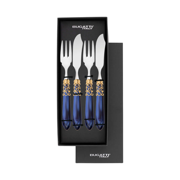 Melodia Gold 12 Piece Fish Set - Royal Blue