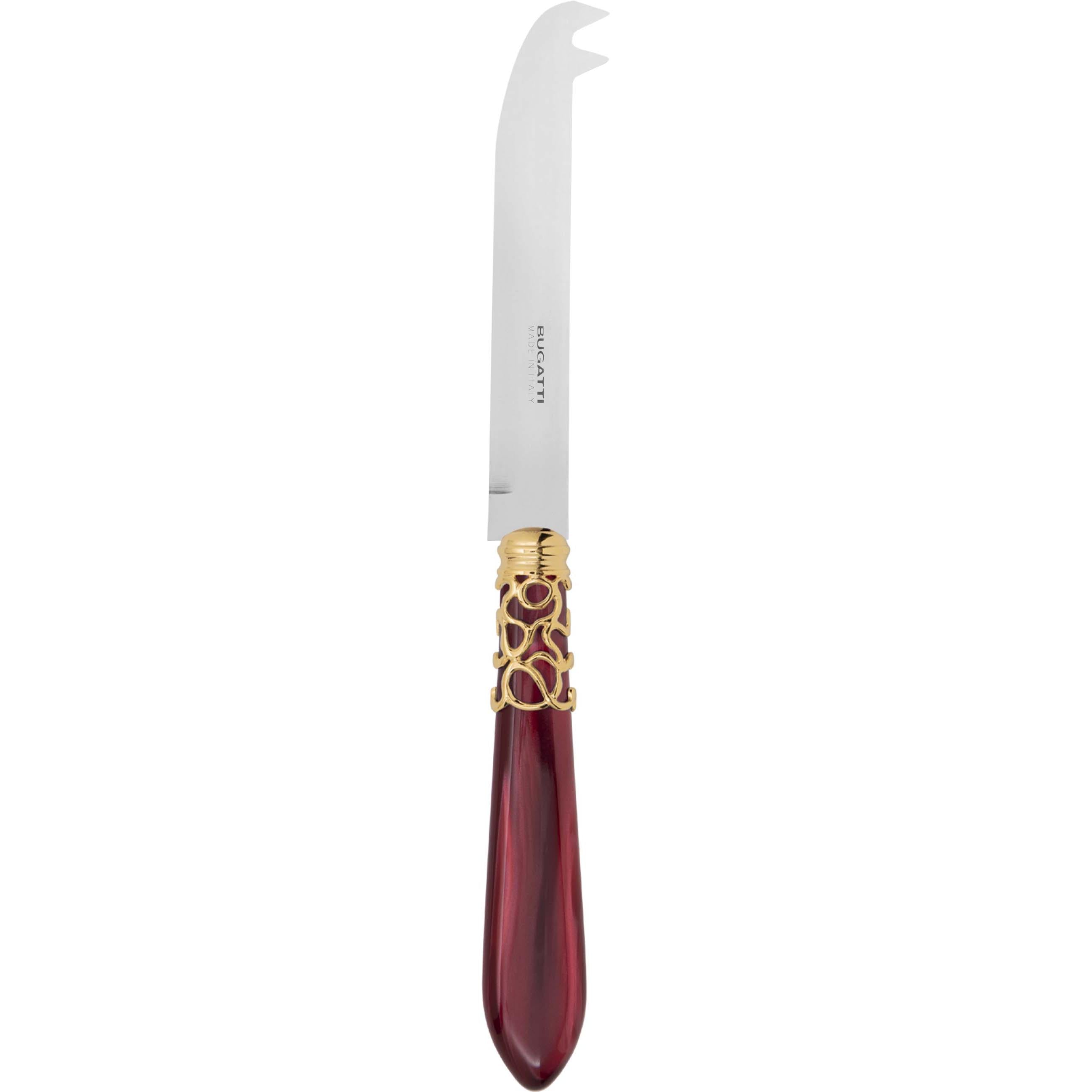 Melodia Gold 2 point "deer" cheese Knife - burgundy