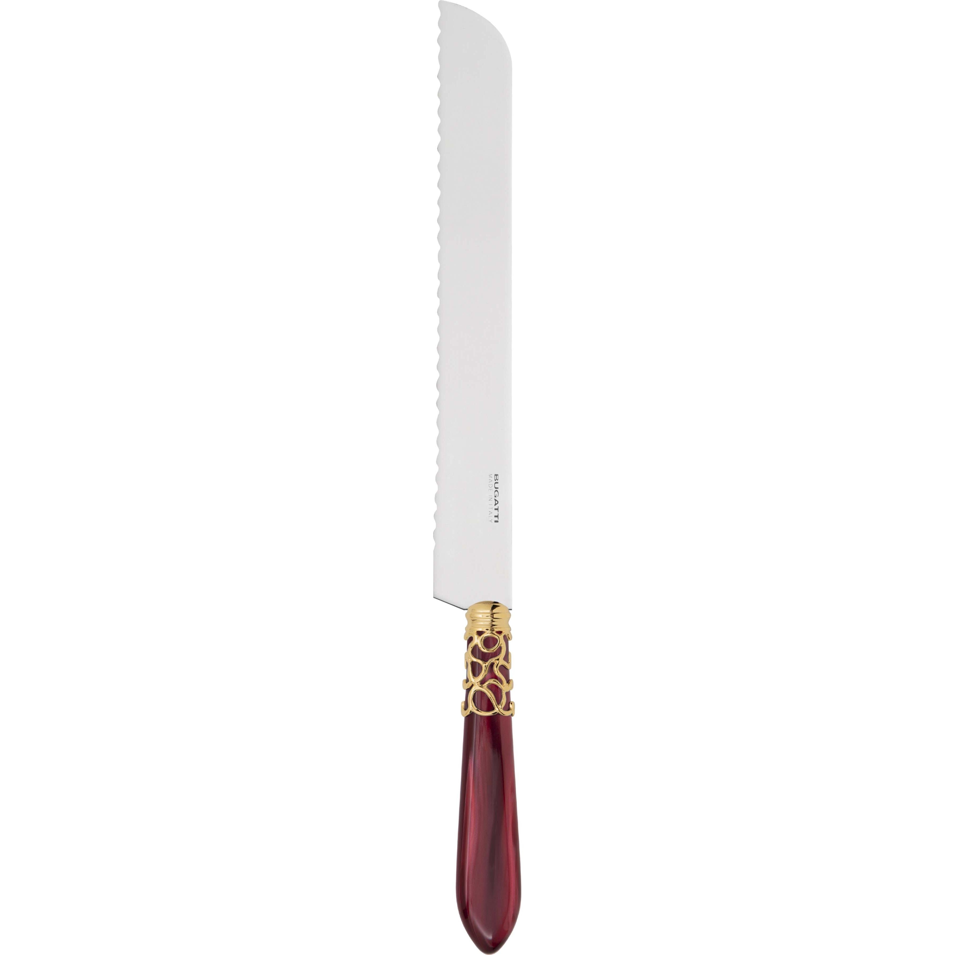 Melodia Gold Bread Knife - burgundy